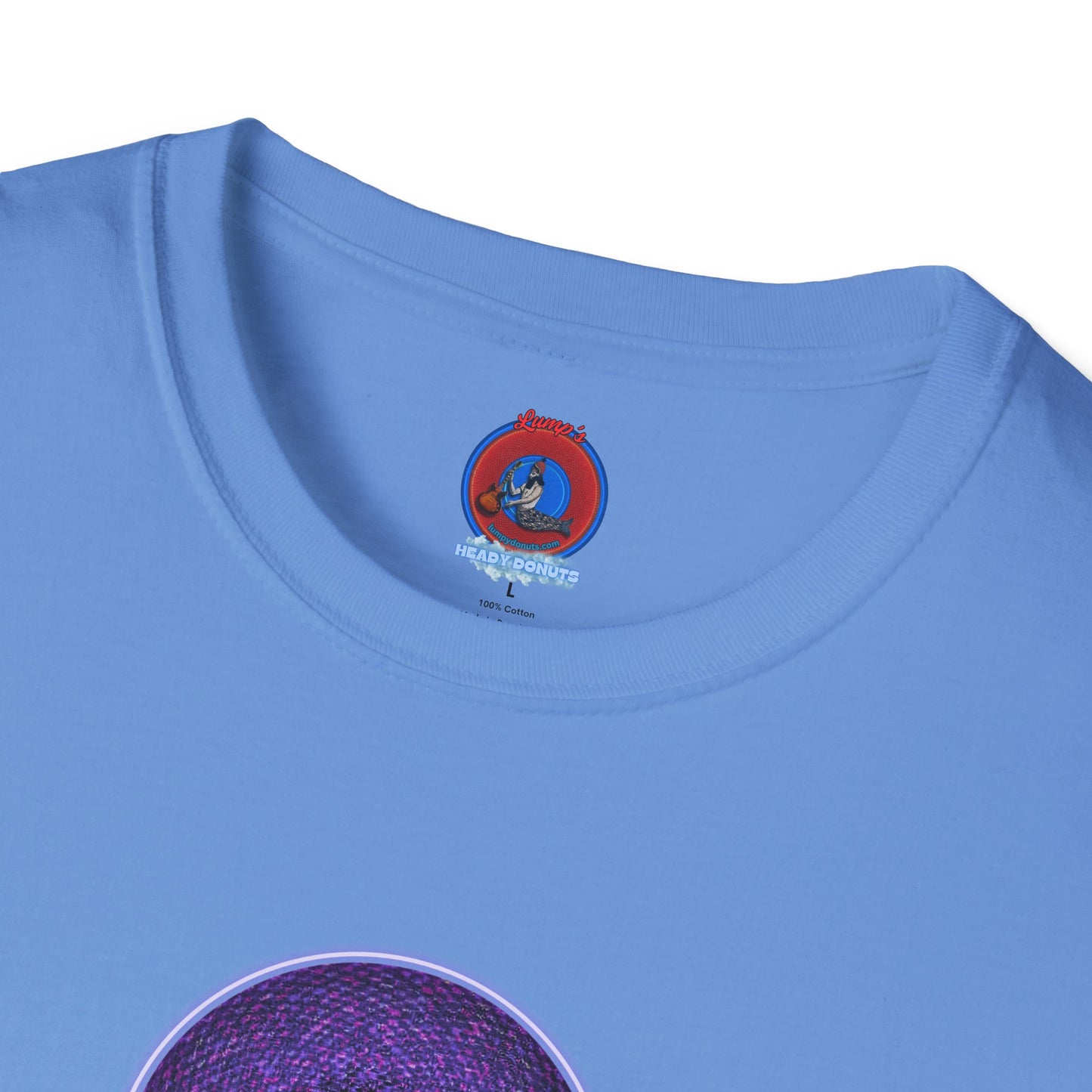 Classic Donut Tee - Unisex Soft-Style - "Plain Pixilated Donut' - purple/light purple pixilated afterglow donut