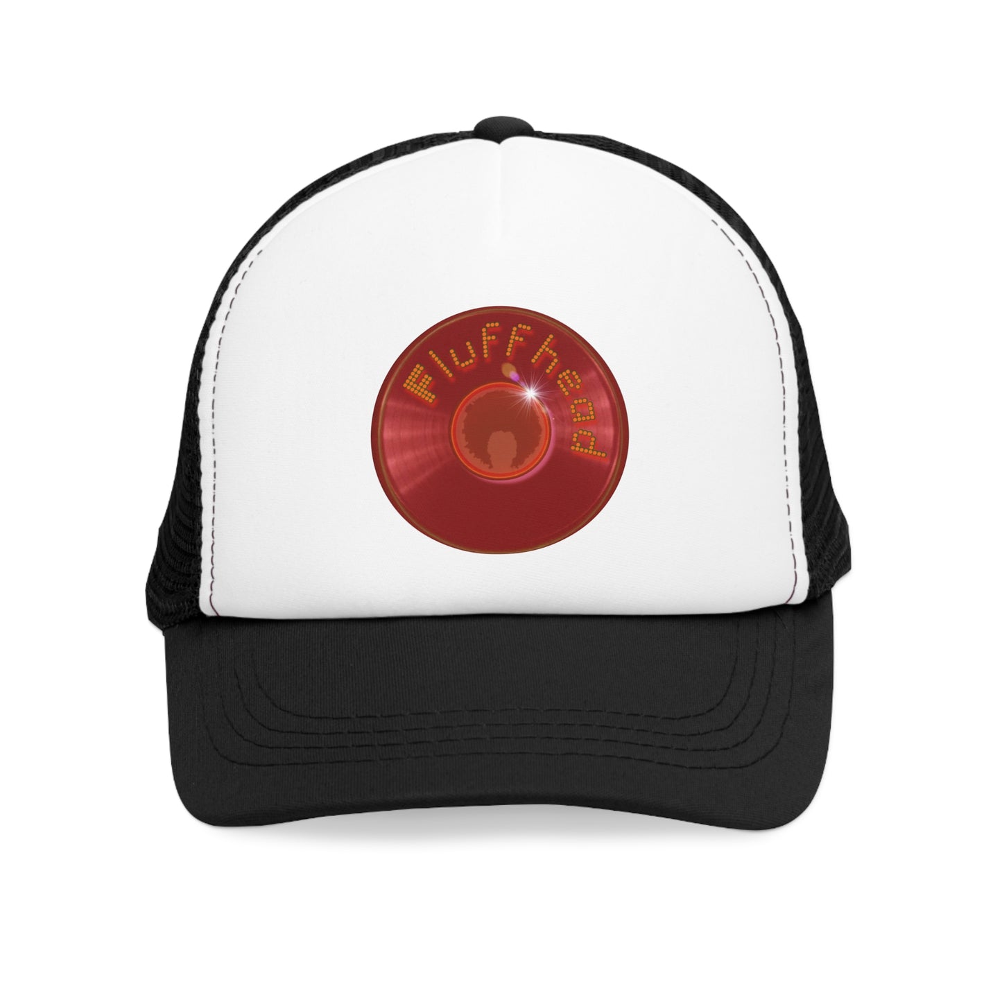 Lumpy Trucker Hat - "Hats for People w/Fluffy Heads" - red donut