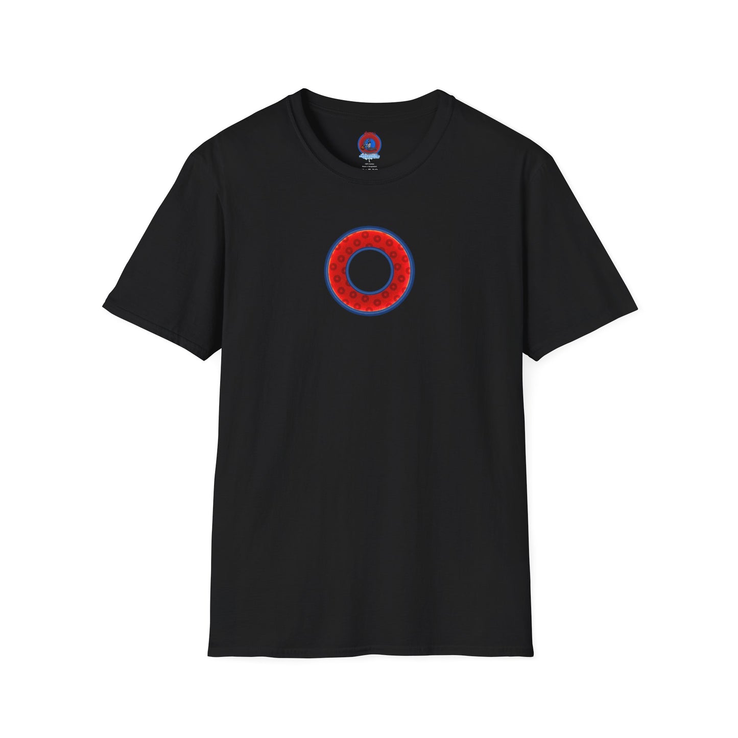 Plain Donuts/Unisex Soft-Style - "Plain Wide Mouthed Paradoxical Donuts" - red/dark blue donuts