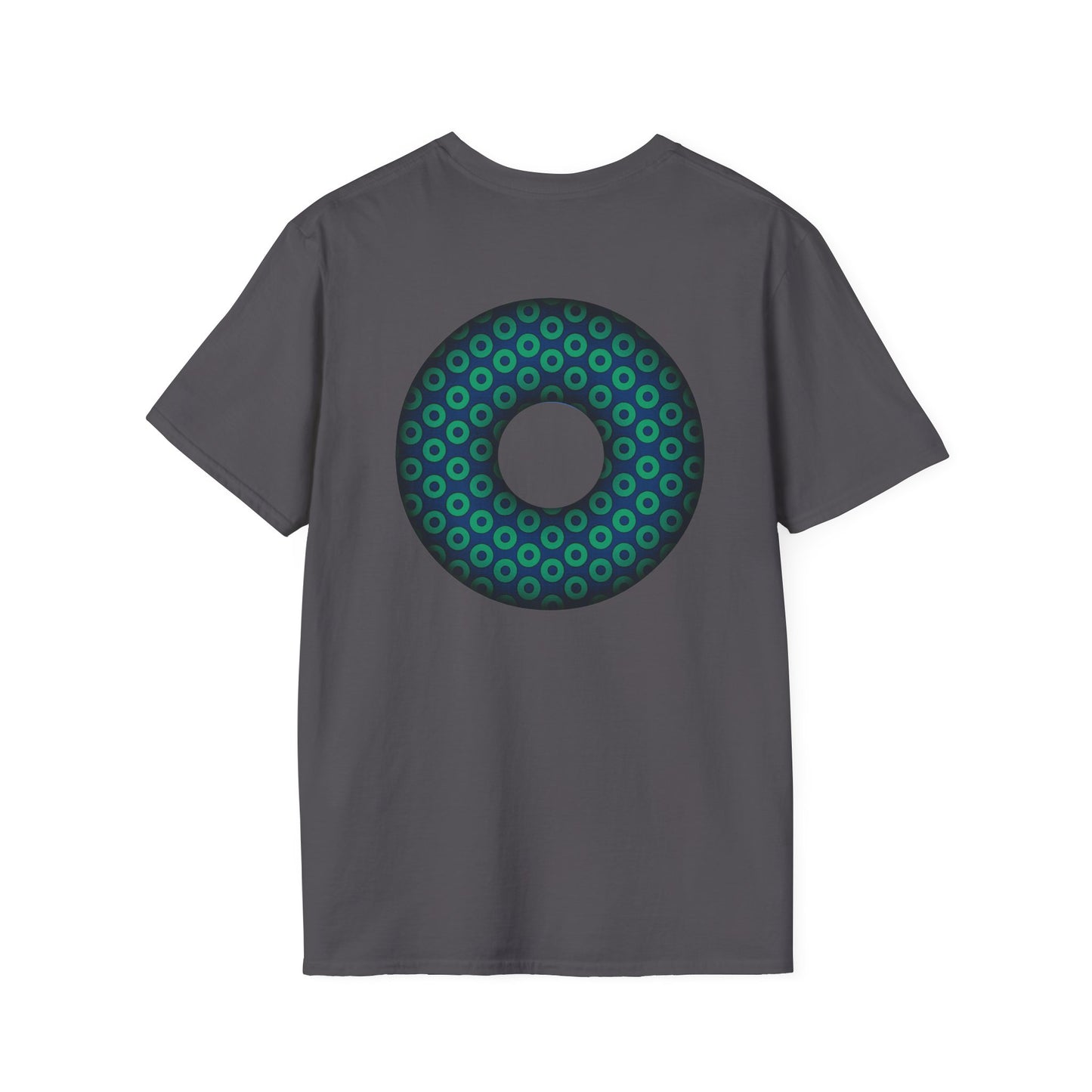 Plain Donuts/Unisex Soft-Style - "Plain Paradoxical Grided Donuts" - dark blue/teal donuts