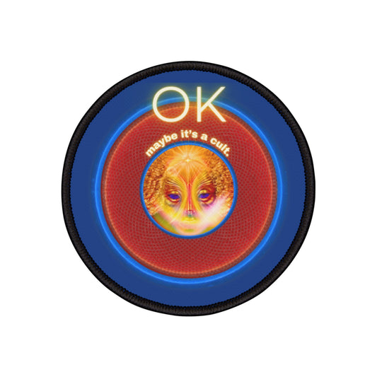 Iron-On Donut Patch - "Pillowy Donut Patch" - rustic red donut - variant 3