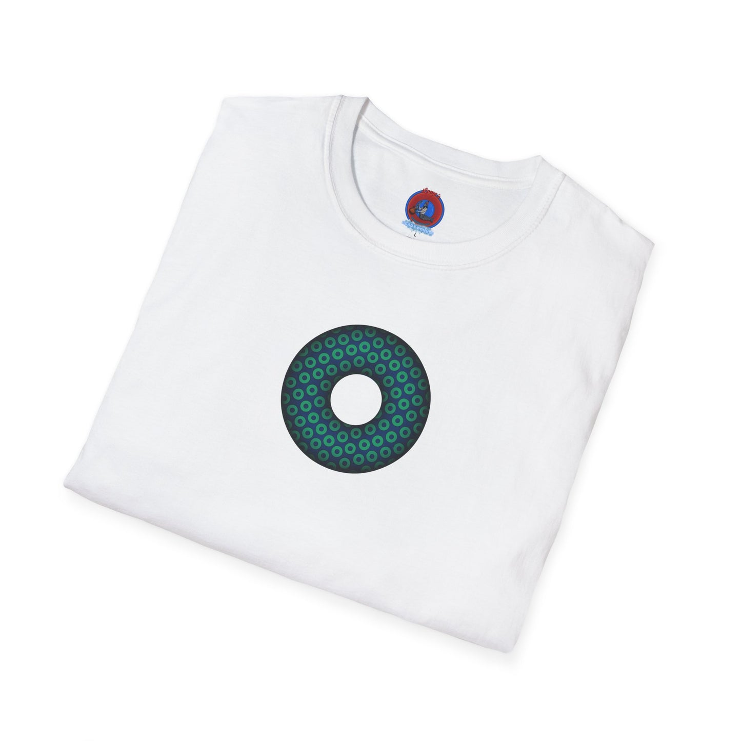Plain Donuts/Unisex Soft-Style - "Plain Paradoxical Grided Donuts" - dark blue/teal donuts