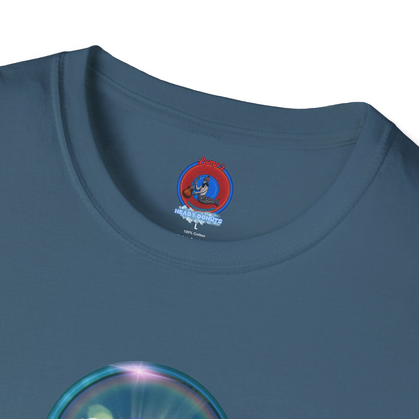 Classic Donut Tee - Unisex Soft-Style - "The Original Divided Donut' - light blue sky donut