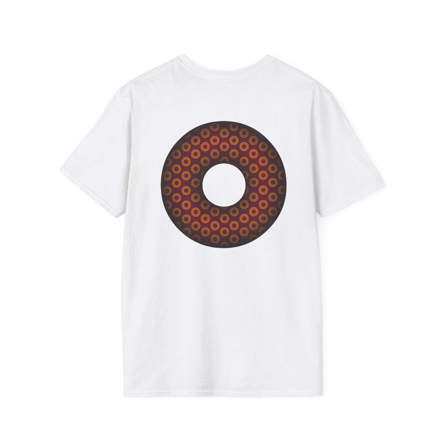Plain Donuts/Unisex Soft-Style - "Plain Paradoxical Grided Donuts" - orange/burgundy donuts