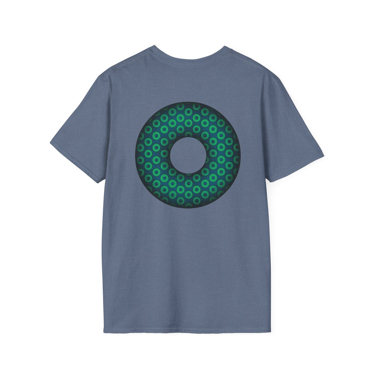 Plain Donuts/Unisex Soft-Style - "Plain Paradoxical Grided Donuts" - light green/midnight teal donuts