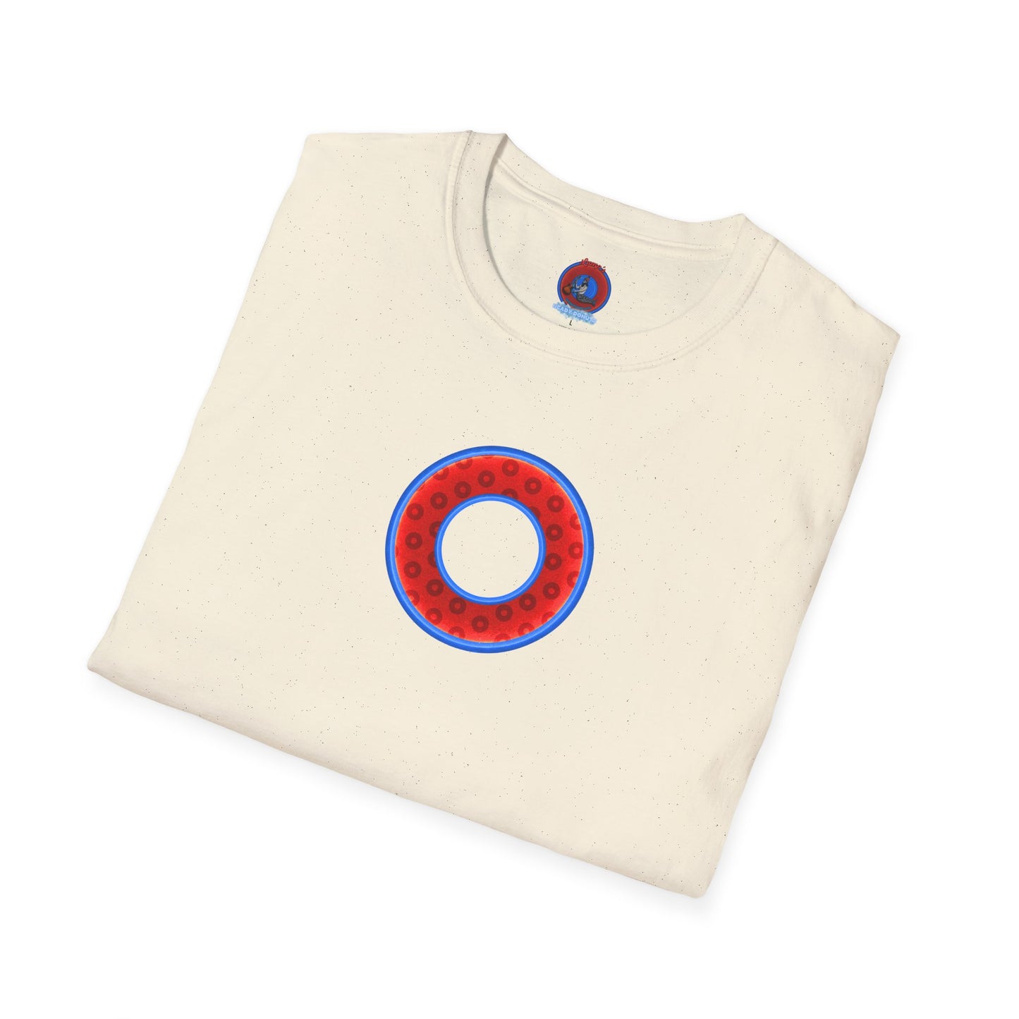 Plain Donuts/Unisex Soft-Style - "Plain Wide Mouthed Paradoxical Donuts" - red/medium royal blue donuts