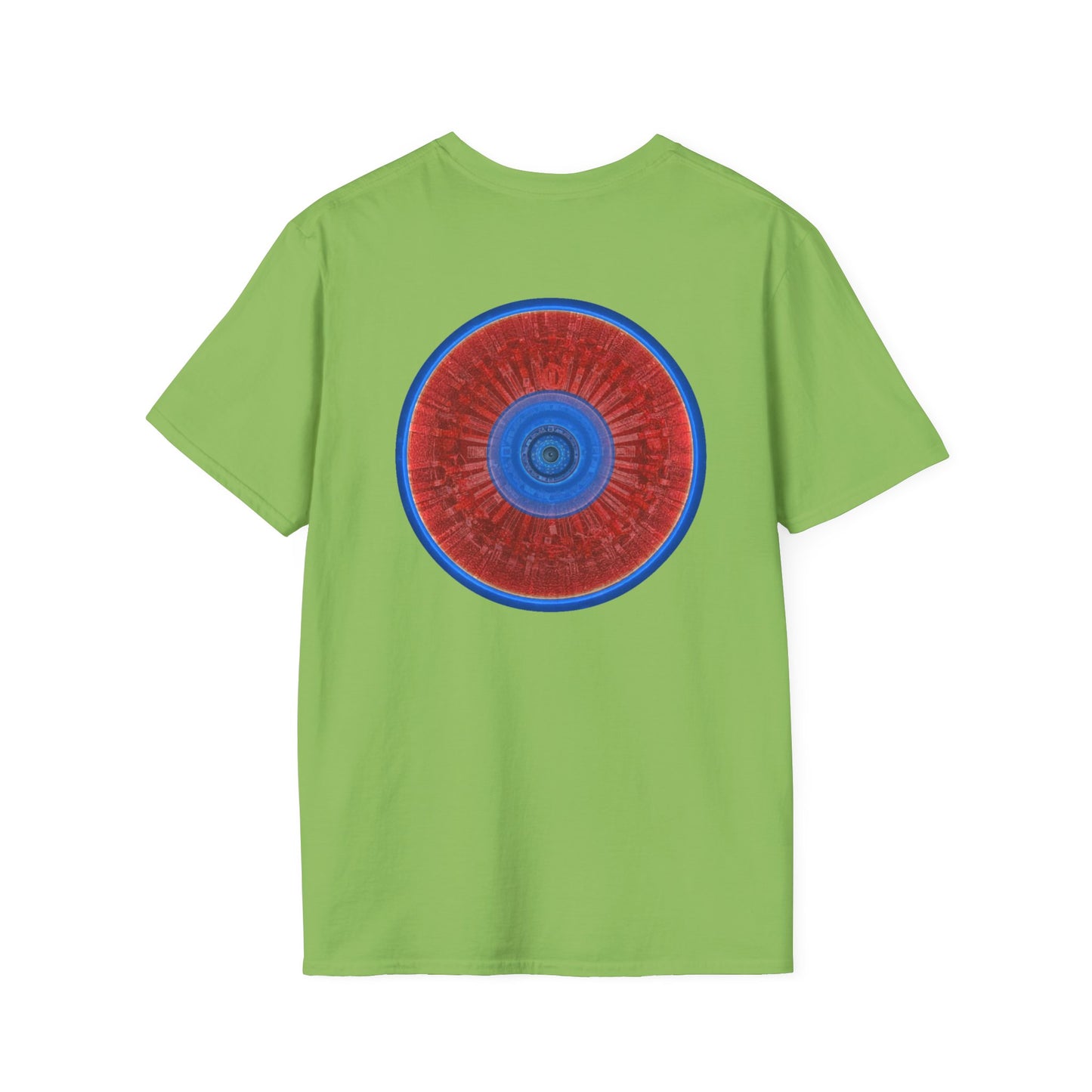 Classic Donut Tee - Unisex Soft-Style - "Graphic Translation Tee Shirt" - vivid red/blue tube donut - variant 3