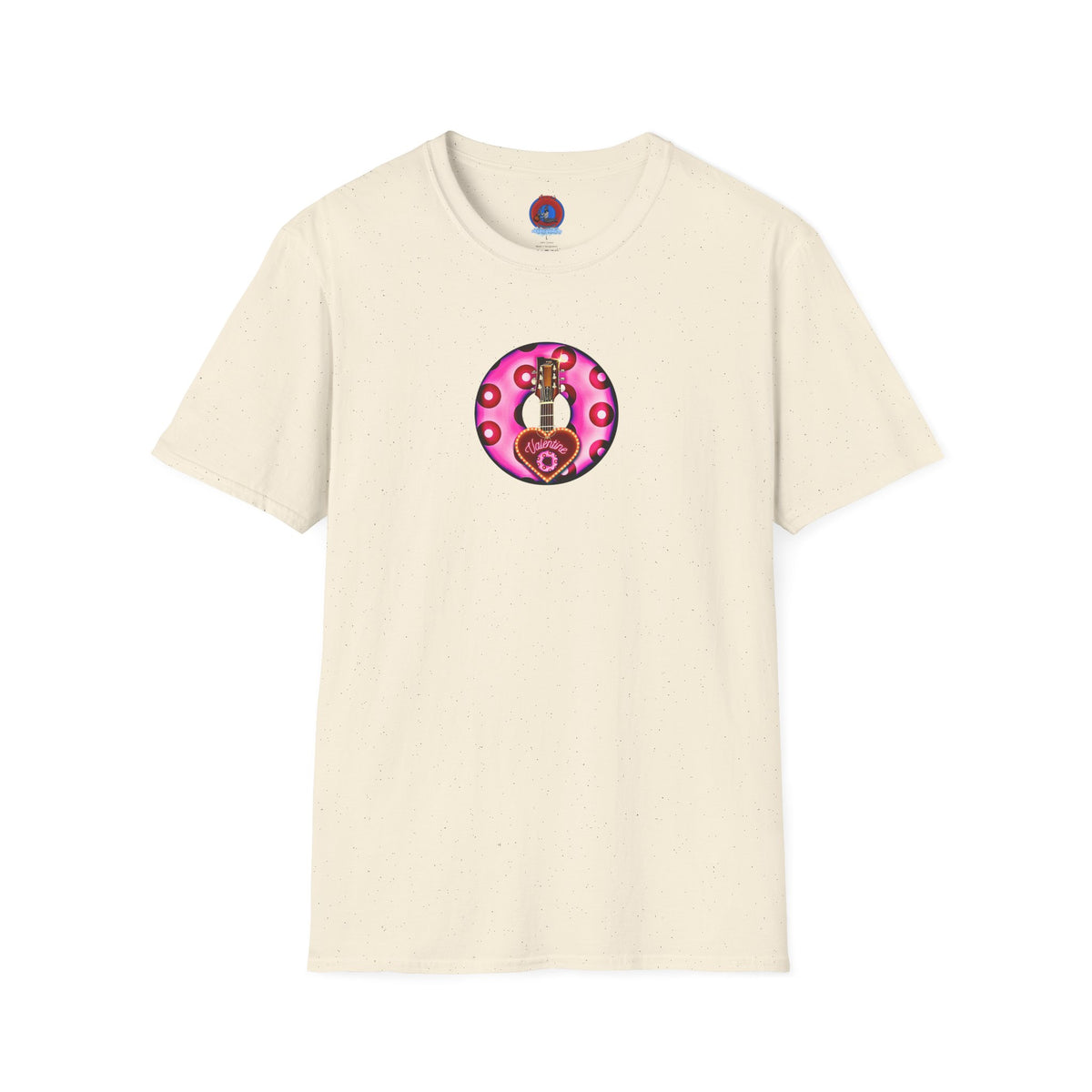 Classic Donut Tee - Unisex Soft-Style - "Would You Be My Donut?" - paradoxical bubblegum pink/red donut - variant 2
