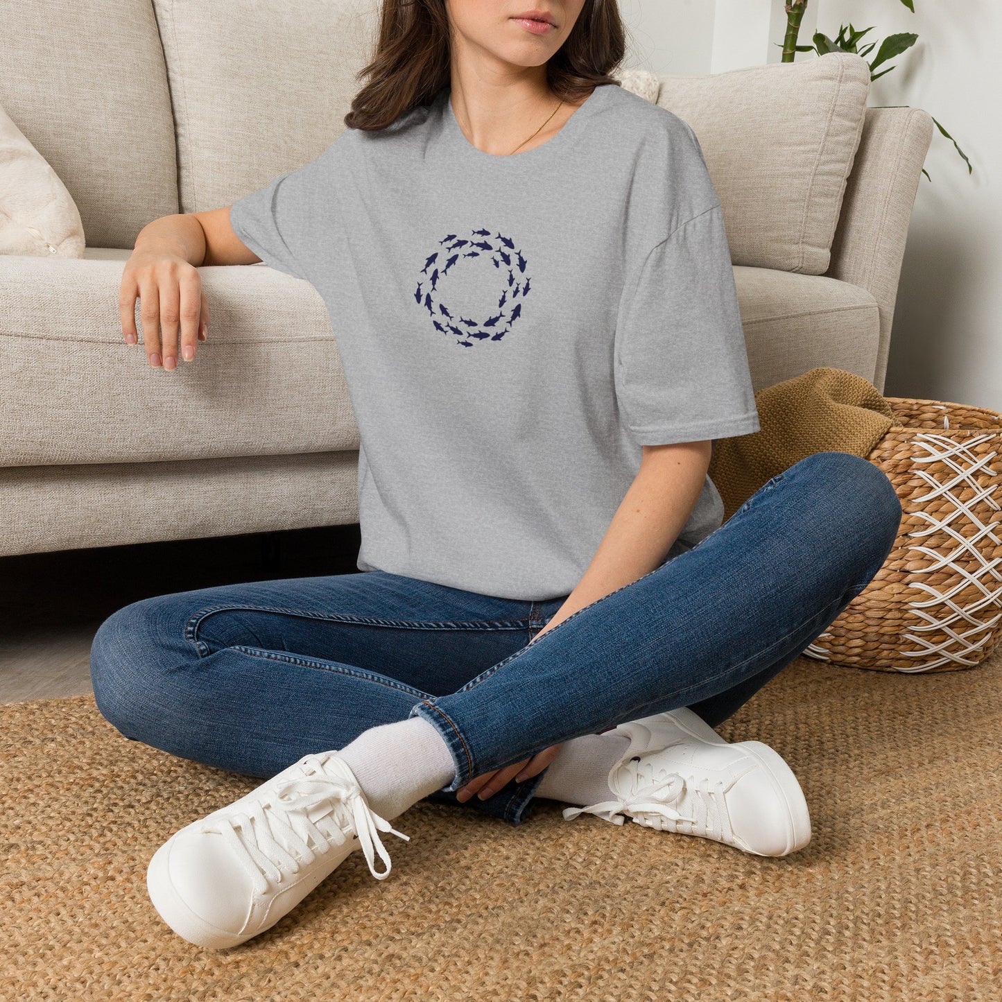 Classic Donut Tee - Unisex Soft-Style - "Skoolie of Phishies" - fish donut - variant 3