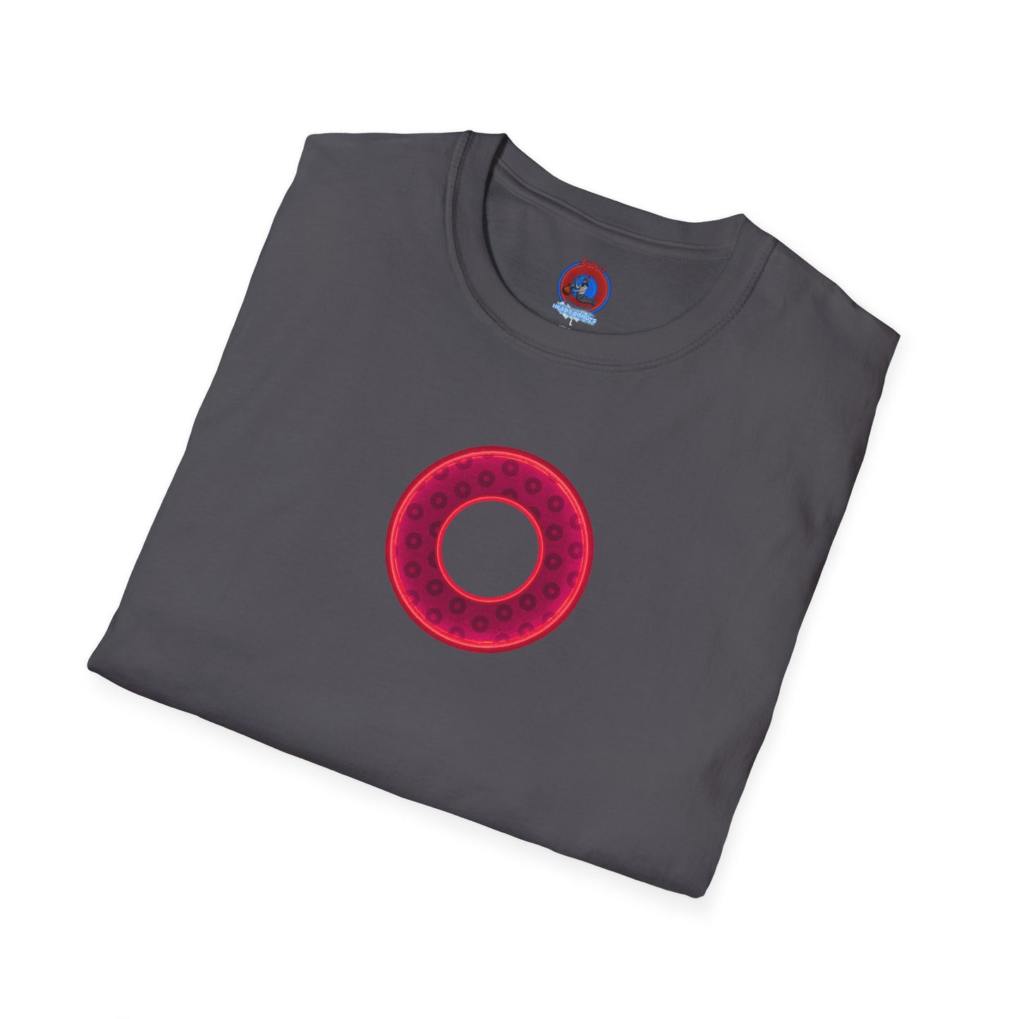 Plain Donuts/Unisex Soft-Style - "Plain Wide Mouthed Paradoxical Donuts" - dark red/bright red donuts