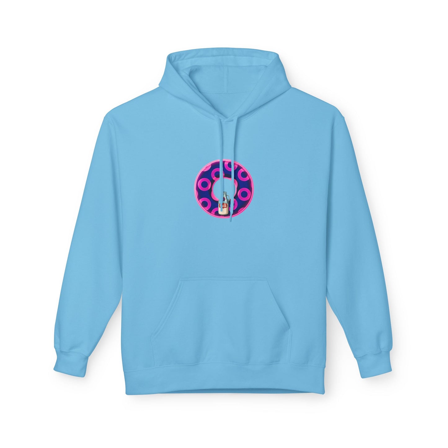 Fleece Harry Hoodies [Midweight Soft-style] - "Wooked Cream Dairy - YEMSG Donut" - blue/magenta rustic paradox donut - variant 5