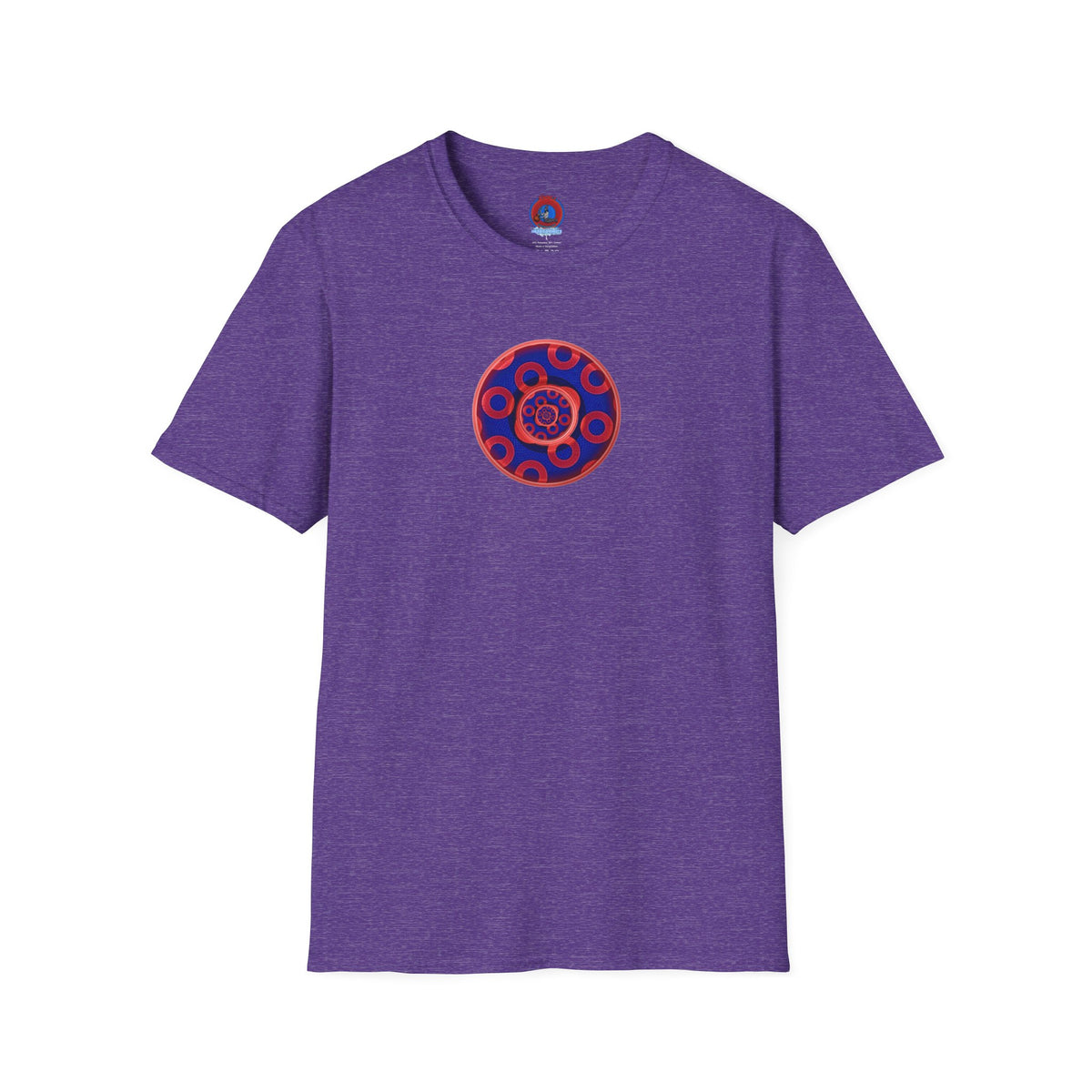 Classic Donut Tee - Unisex Soft-Style - "Kaleidoscope Abyss of Donut" - paradoxical print - variant 2 - series 1.0 - donut vortex - red/blue