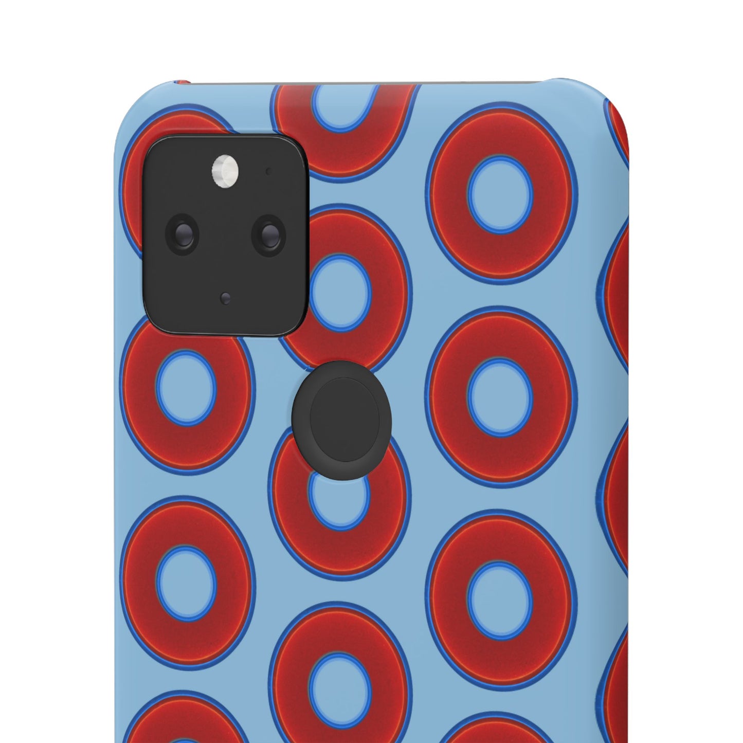 Lumpy Donut Snap Case - red vivid donut print w/sky blue background