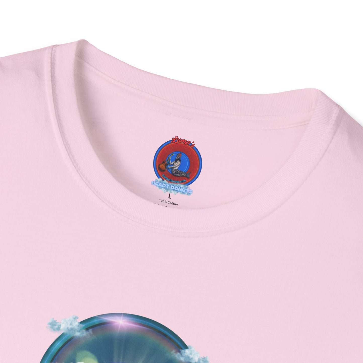 Classic Donut Tee - Unisex Soft-Style - "The Divided Donut" - vivid blue sky donut