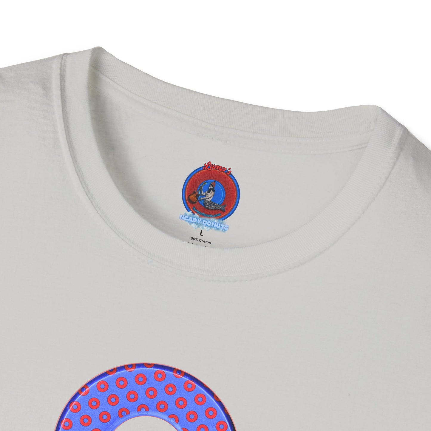 Plain Donuts/Unisex Soft-Style - "Plain Electric Paradoxical Donuts" - light royal blue/red donuts