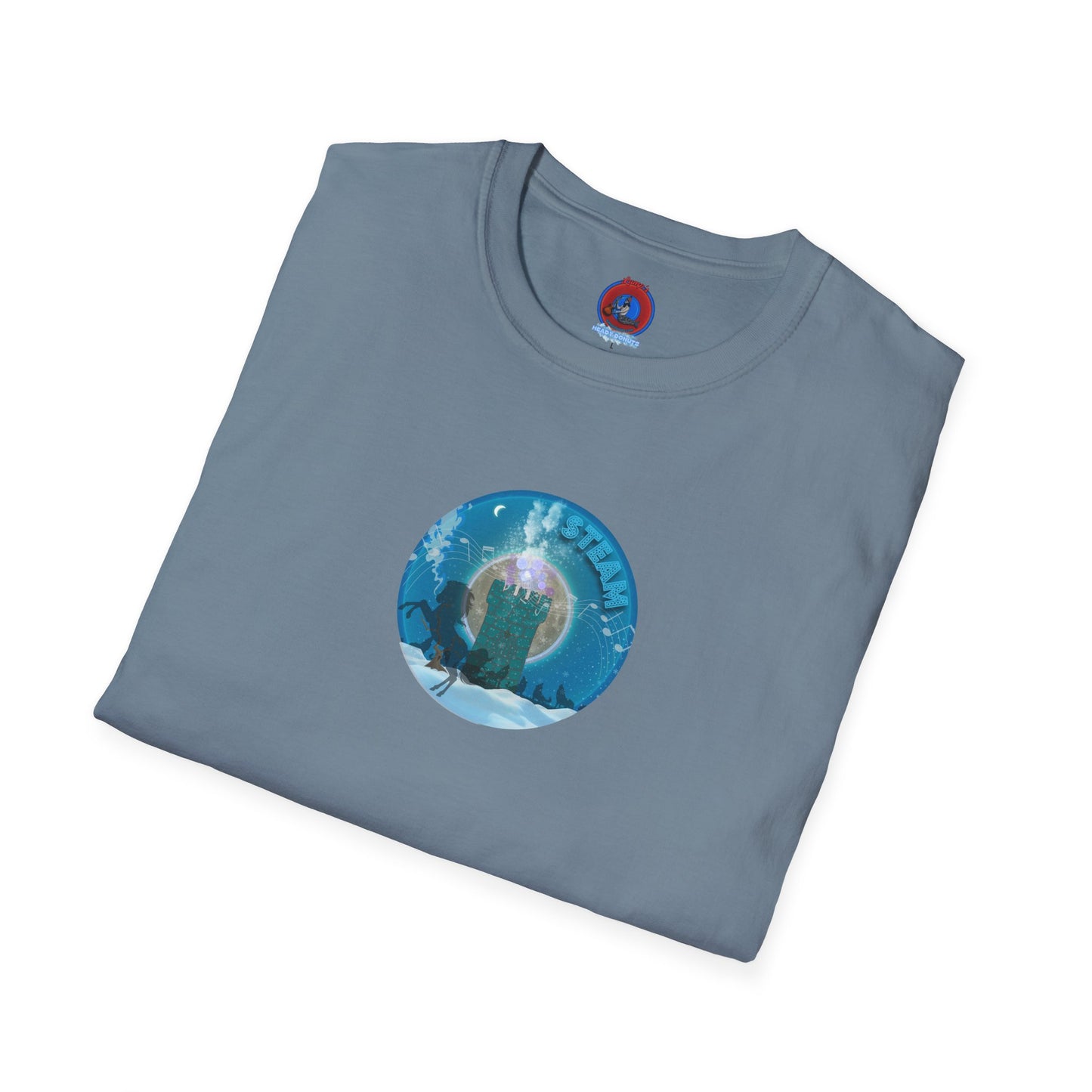 Classic Donut Tee - Unisex Soft-Style - "Steaming Fresh Donuts" - series 1.0 - vivid blue donut