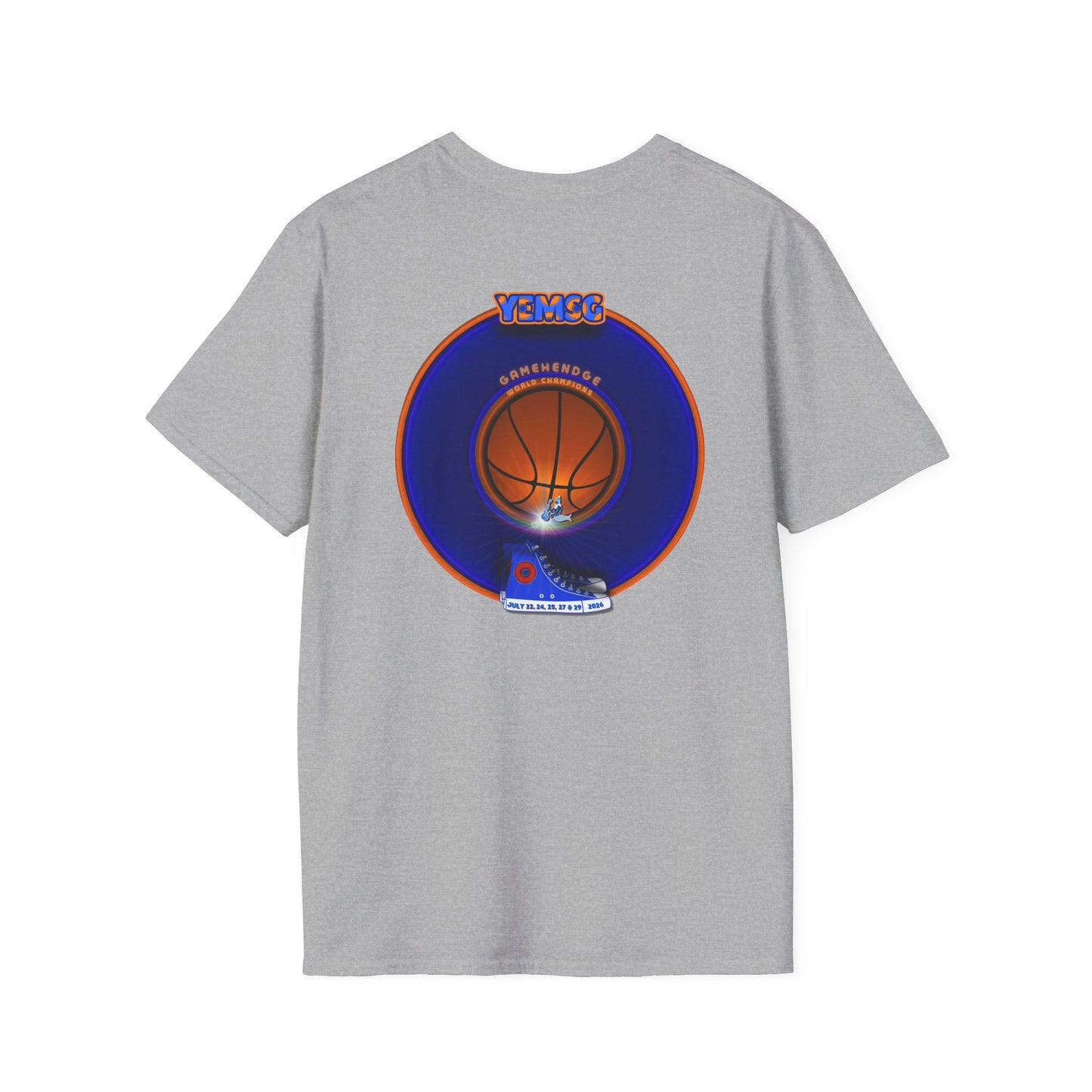 Classic Donut Tee - Unisex Soft-Style - "Diedrich Knickerbocker's Donut" - vivid blue/orange donut - variant 1