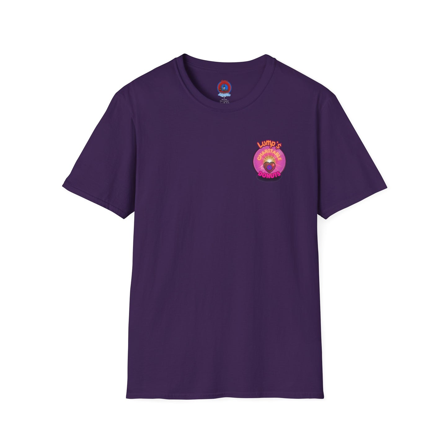 Classic Donut Tee - Unisex Soft-Style - "Lump's Official Charitable Donut" - series 1.0  - magenta donut [*100 to general charity fund]