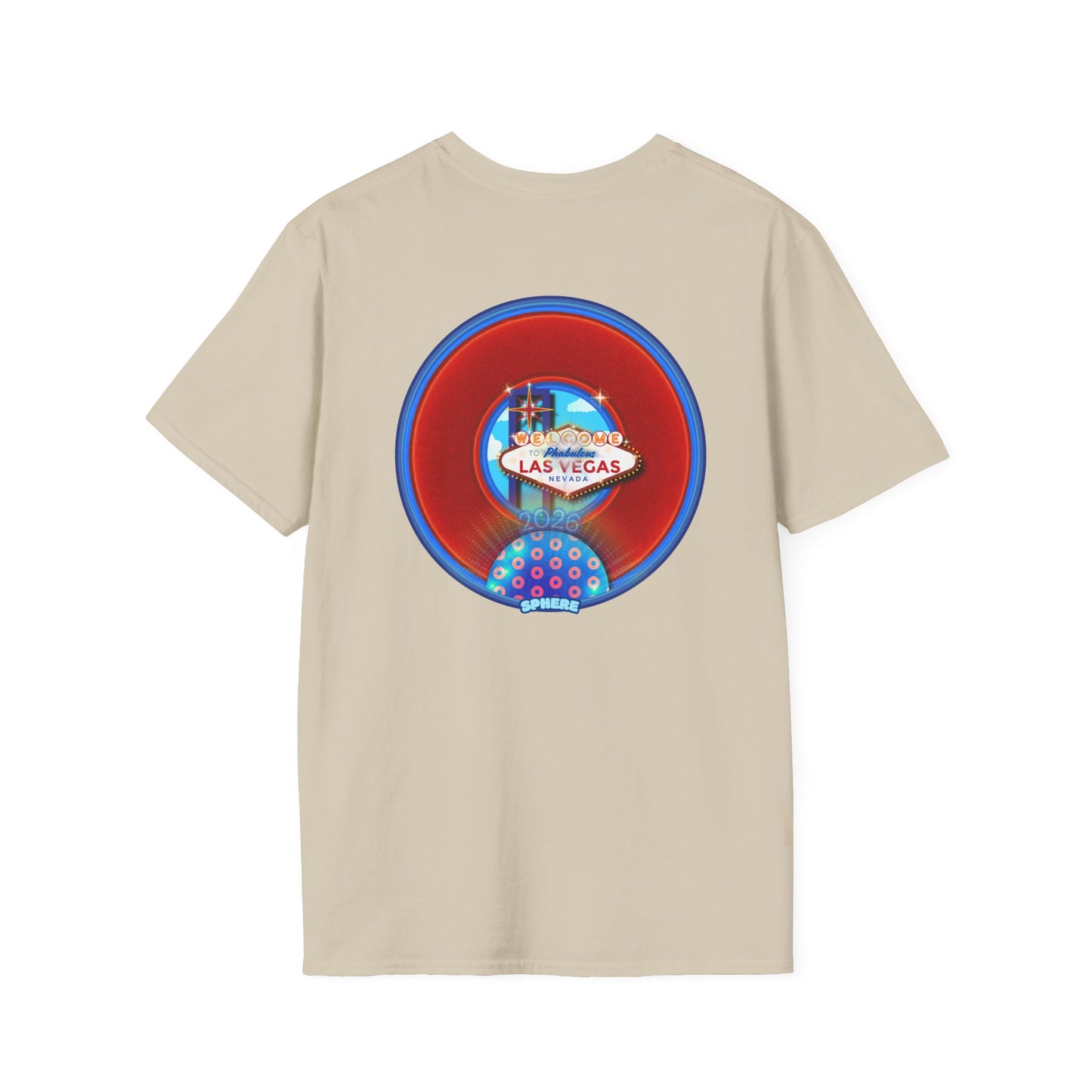 Classic Donut Tee - Unisex Soft-Style - "Viva Las Vegas Donut" - vivid red donut