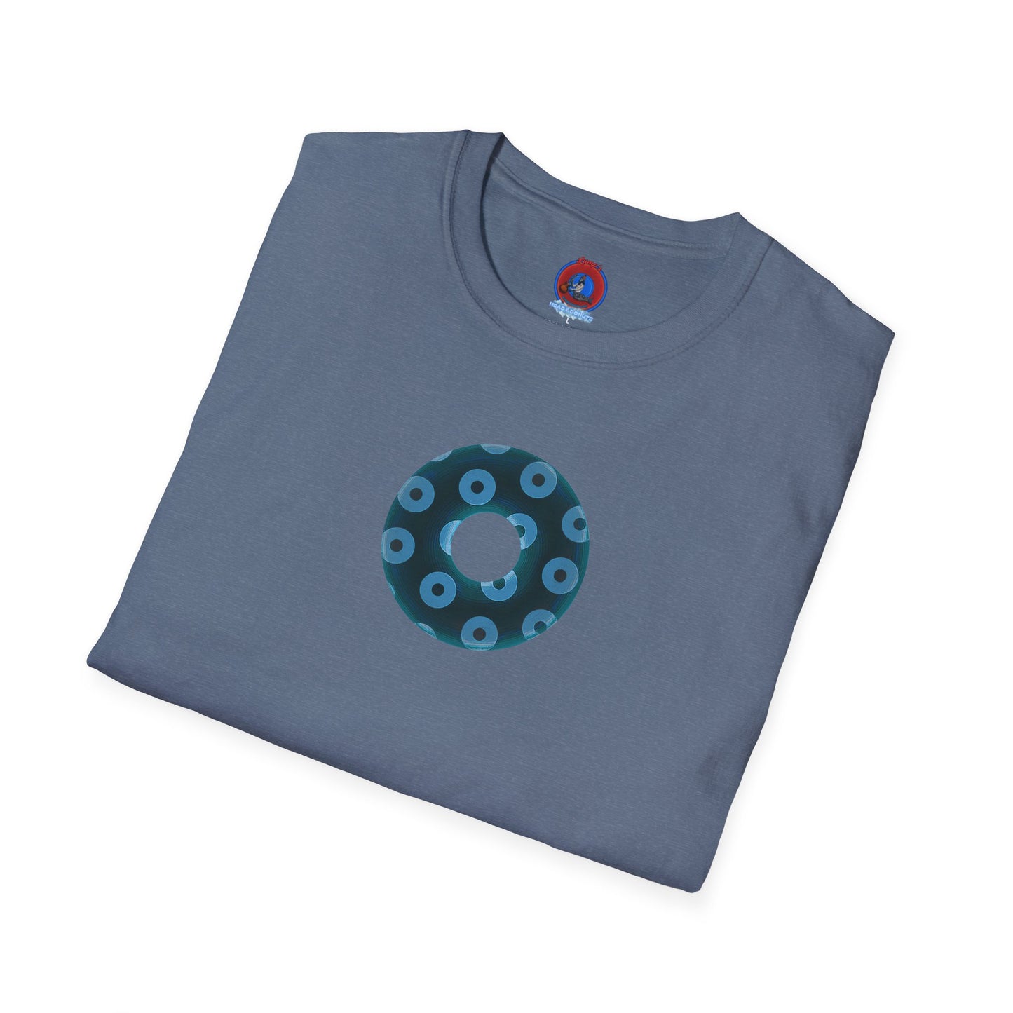 Plain Donuts/Unisex Soft-Style - "Plain Blimpy Paradoxical Donuts" - dark teal/light blue donuts