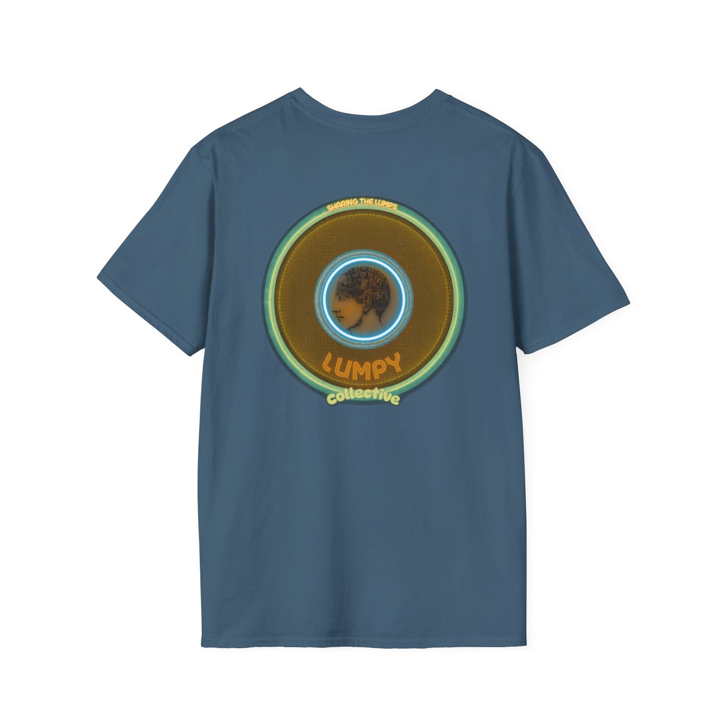Classic Donut Tee - Unisex Soft-Style - "Lumpy Collective Donut" - bronze/green lumpy donut - variant 5