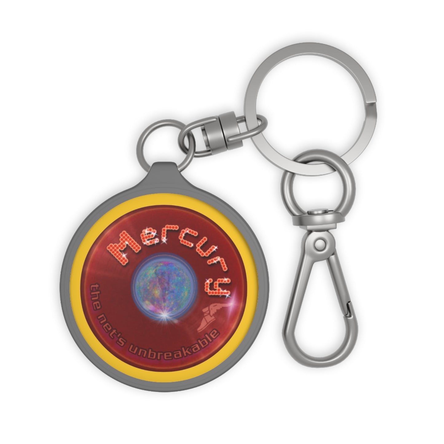 Lumpy Donut Keychain - "Donuts of the Gods - Mercury Edition" - series 1.0 - variant 5 - red record donut
