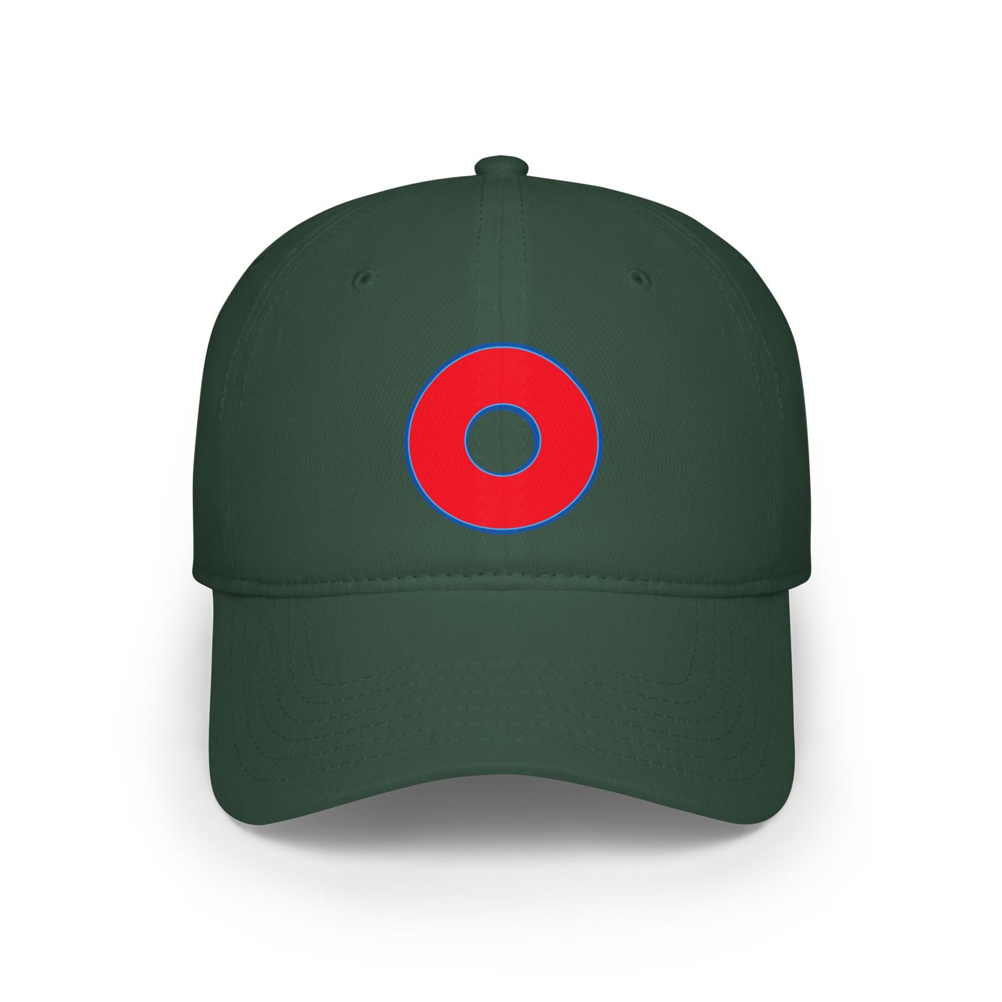 Lumpy Donut Baseball Cap - "Plain [Mary] Jane" - red outlined donut w/