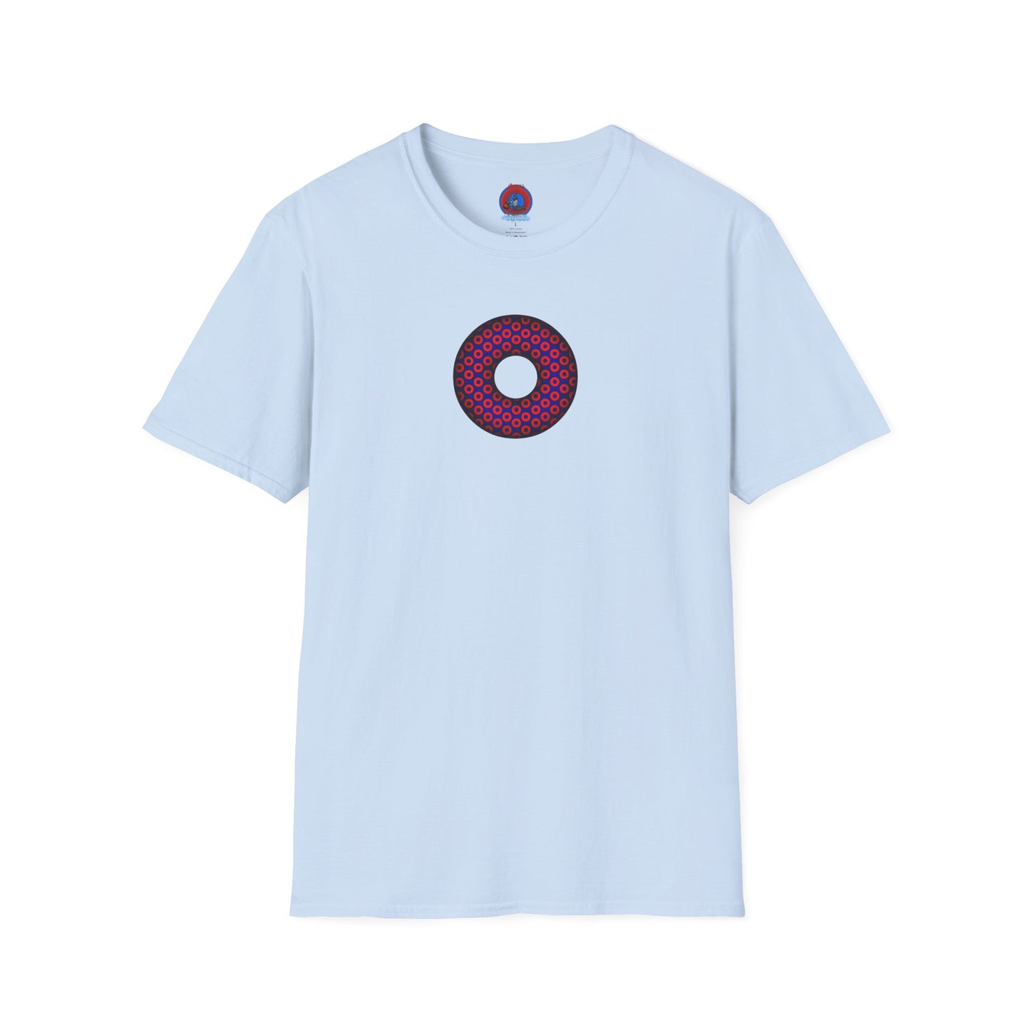 Plain Donuts/Unisex Soft-Style - "Plain Paradoxical Grided Donuts" - red/blue donuts
