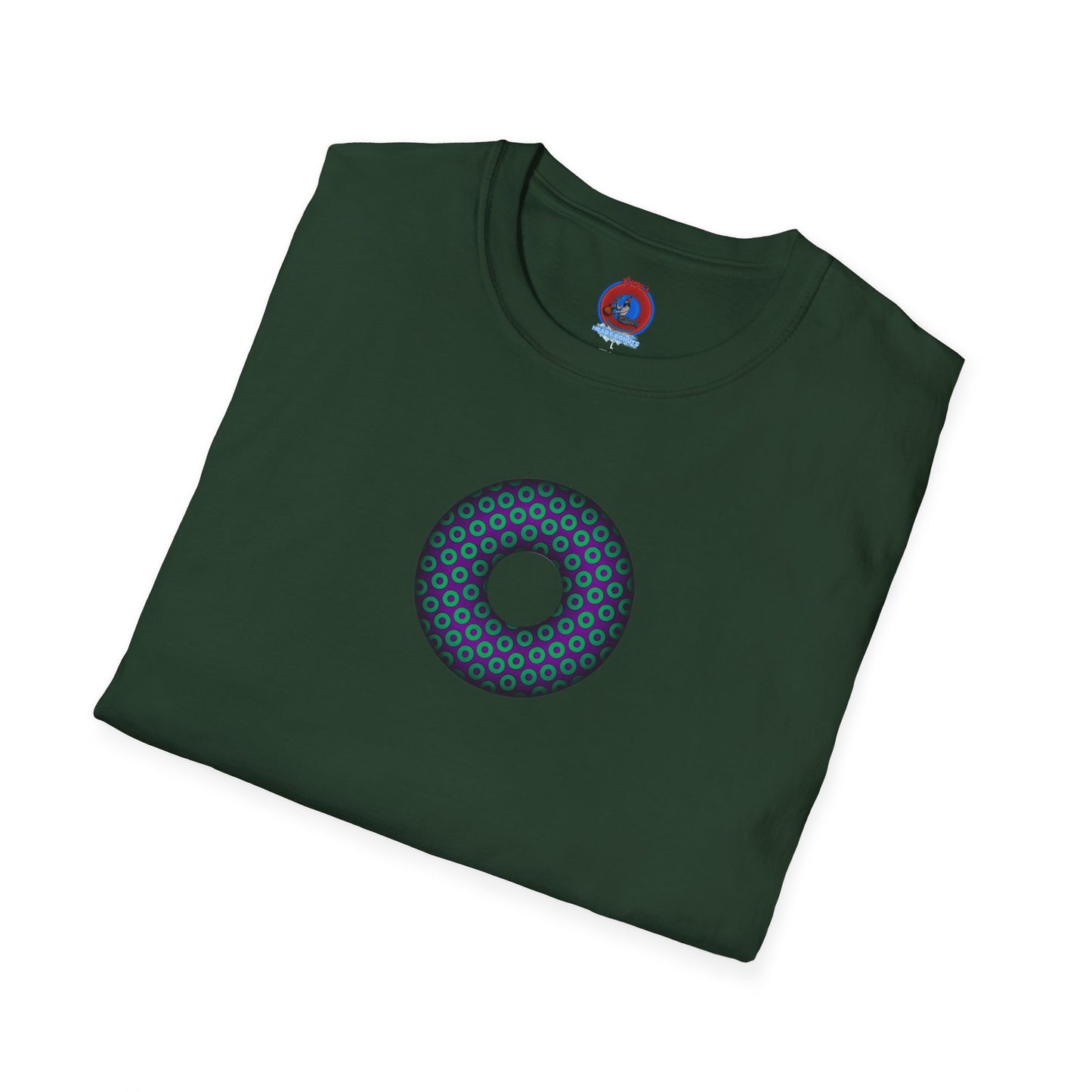 Plain Donuts/Unisex Soft-Style - "Plain Paradoxical Grided Donuts" - green/purple donuts