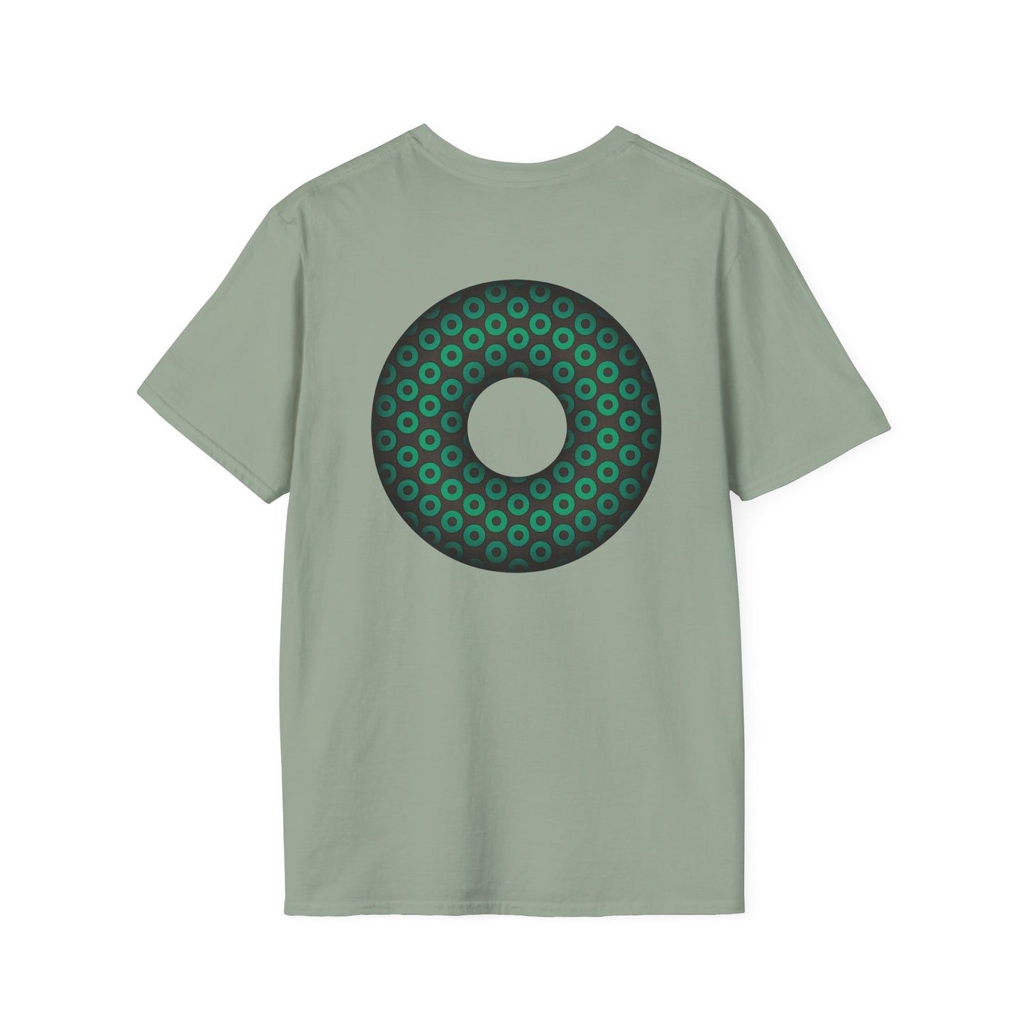 Plain Donuts/Unisex Soft-Style - "Plain Paradoxical Grided Donuts" - green/dark gray donuts