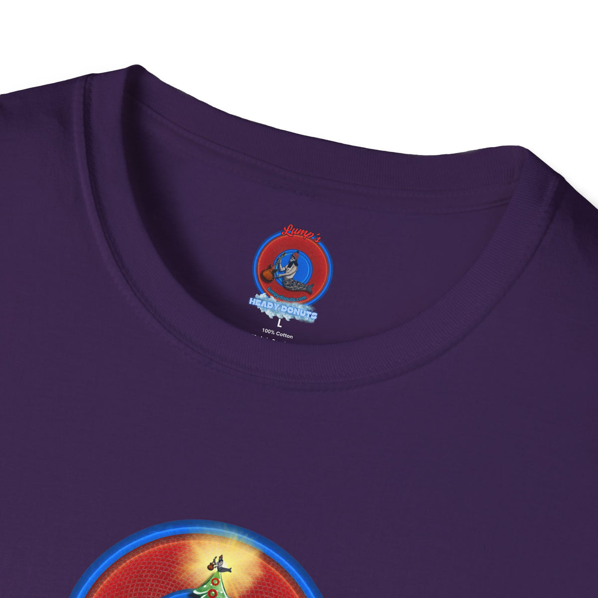 Classic Donut Tee - Unisex Soft-Style - "It's Always Phishmas in Philly" - rustic red/blue donut
