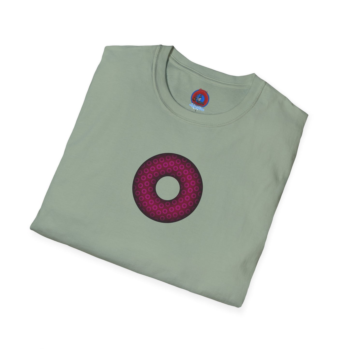 Plain Donuts/Unisex Soft-Style - "Plain Paradoxical Grided Donuts" - dark magenta/burgundy donuts