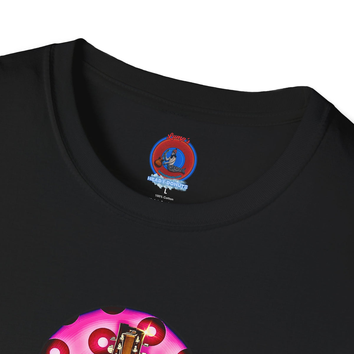 Classic Donut Tee - Unisex Soft-Style - "Would You Be My Donut?" - paradoxical bubblegum pink/red donut - variant 2