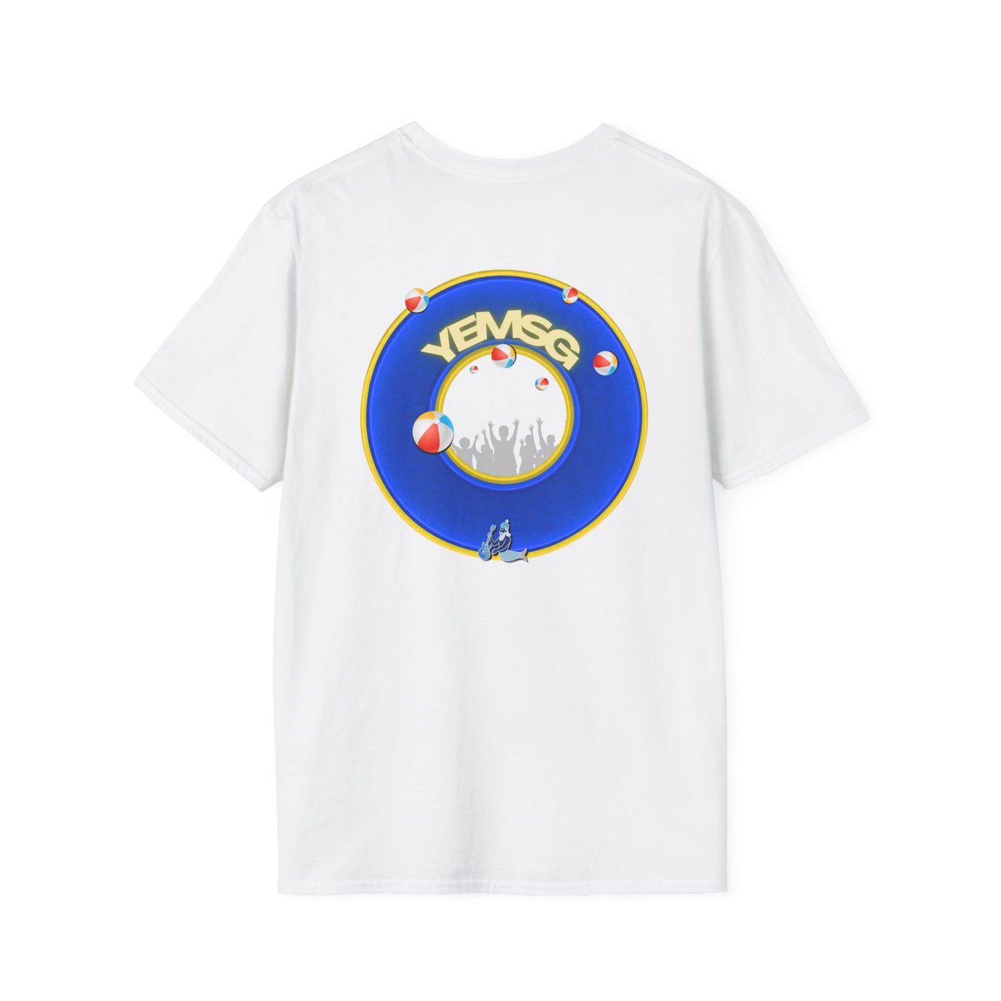 Donut Tee - Unisex Soft-Style - "The Donut's Secret Ingredient? MSG" - vivid blue/yellow donut - variant 2