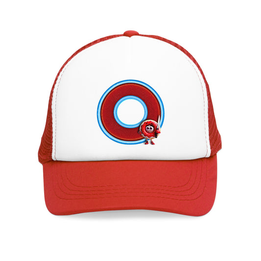 Lumpy Trucker Hat - "My Phriend the Donut" - variant 1 - red/blue donut