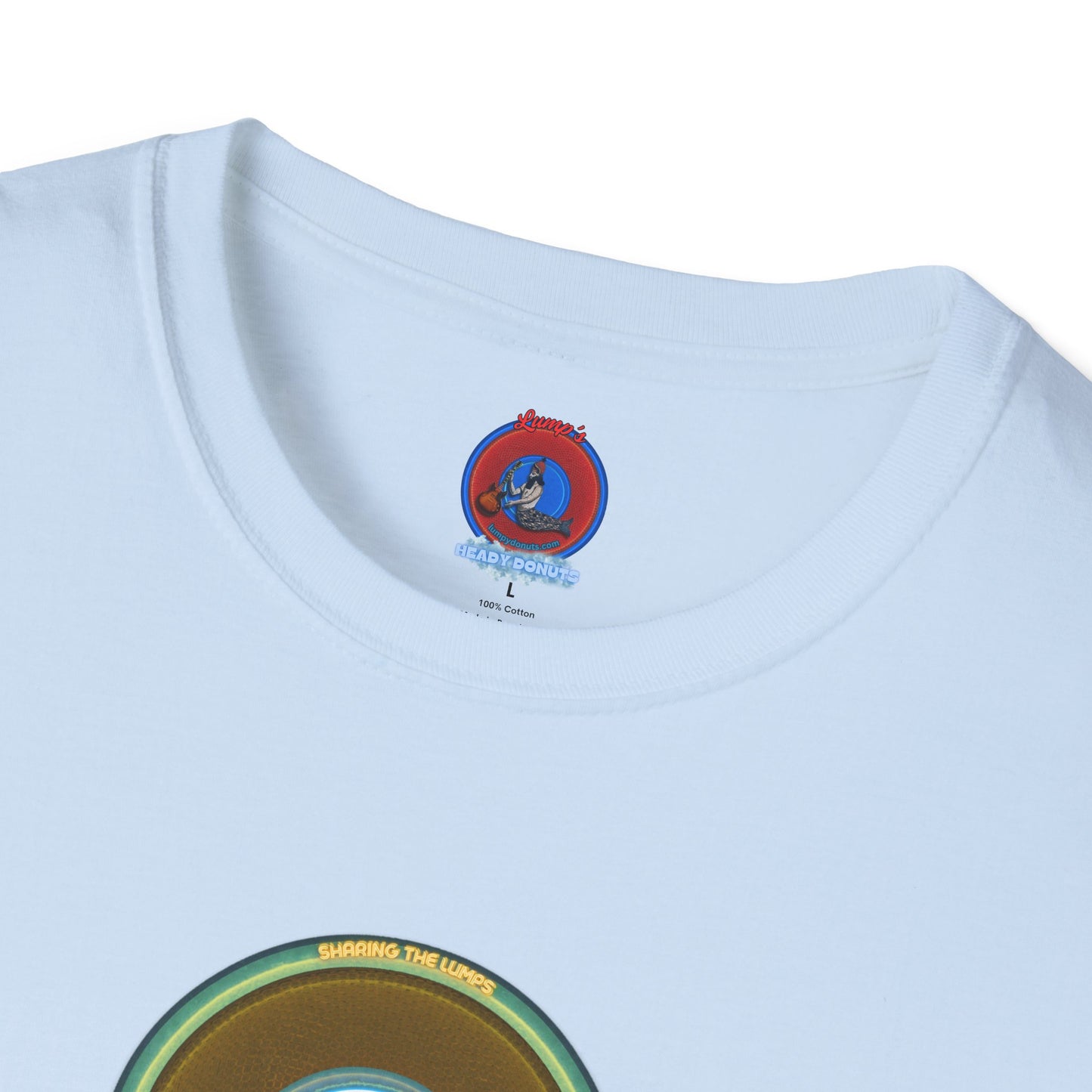Classic Donut Tee - Unisex Soft-Style - "Lumpy Collective Donut" - bronze/green lumpy donut - variant 5