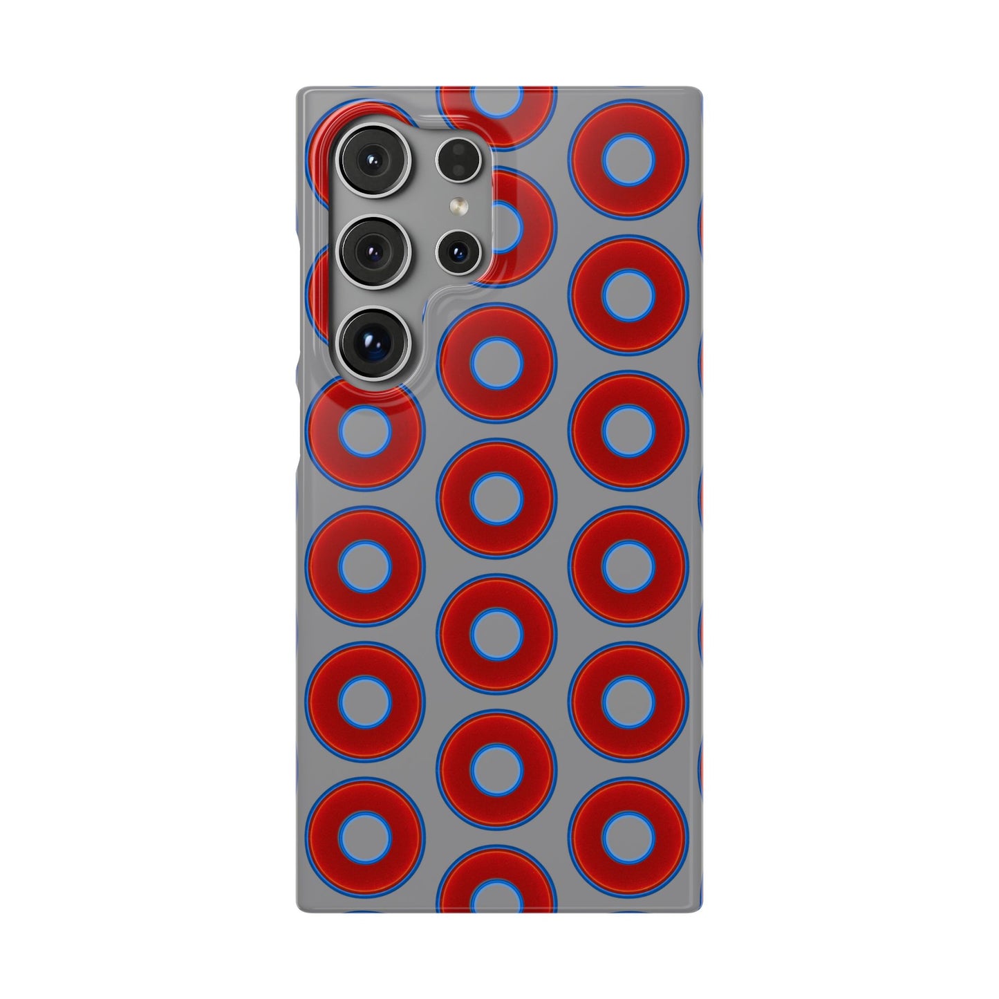 Donut Snap Case - red vivid donut print w/gray background