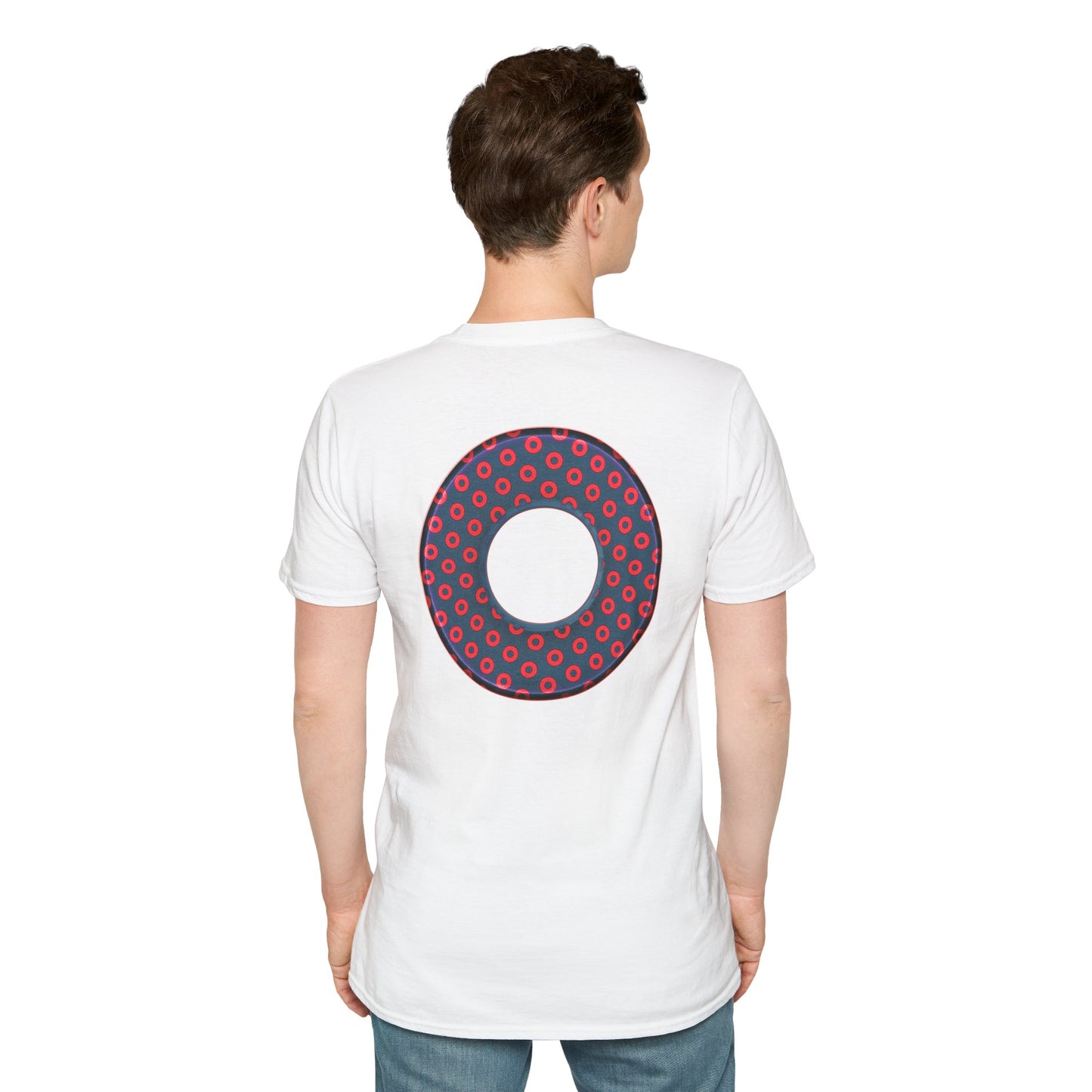 Plain Donuts/Unisex Soft-Style - "Plain Electric Paradoxical Donuts" - navy blue/red donuts