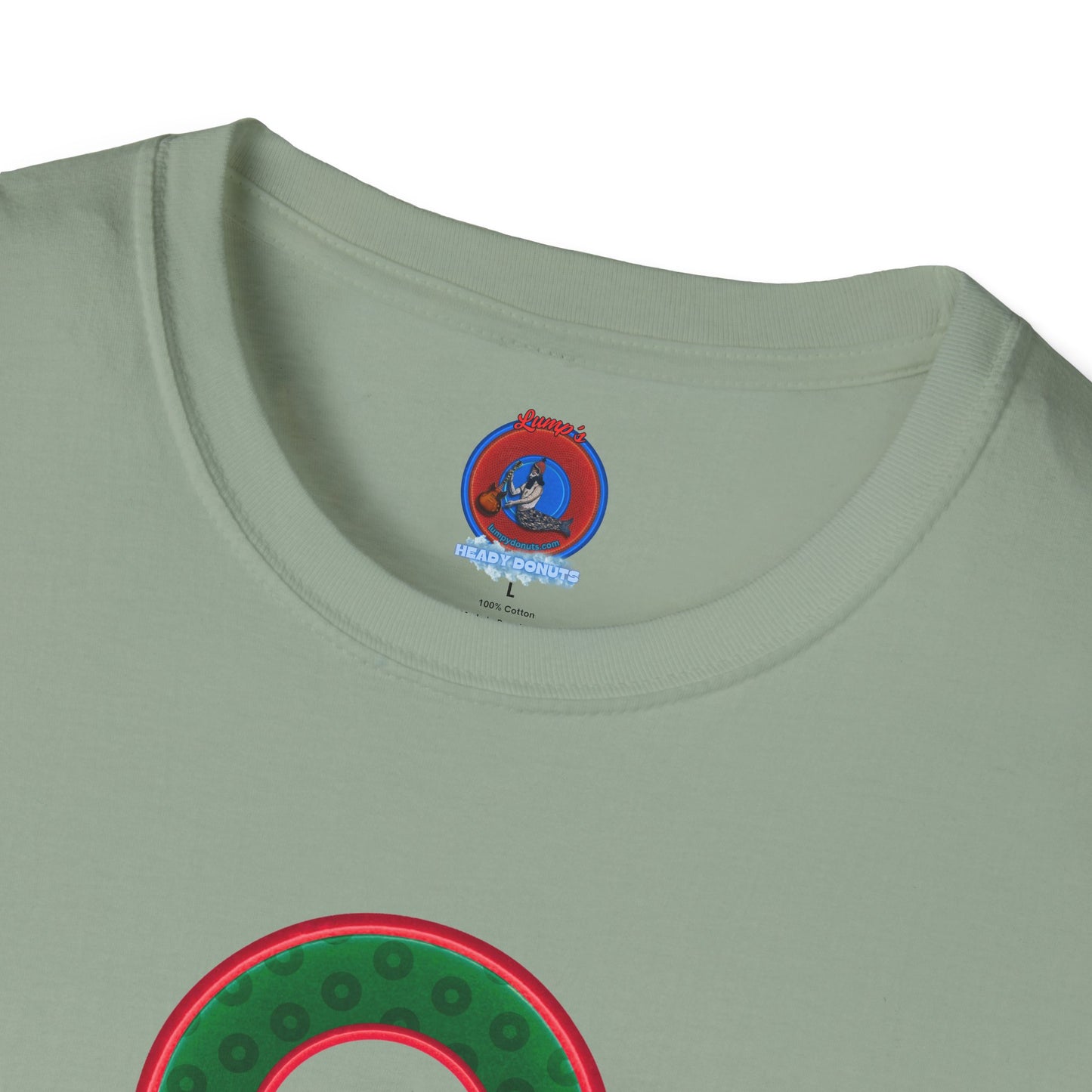Plain Donuts/Unisex Soft-Style - "Plain Wide Mouthed Paradoxical Donuts" - dark green/red donuts