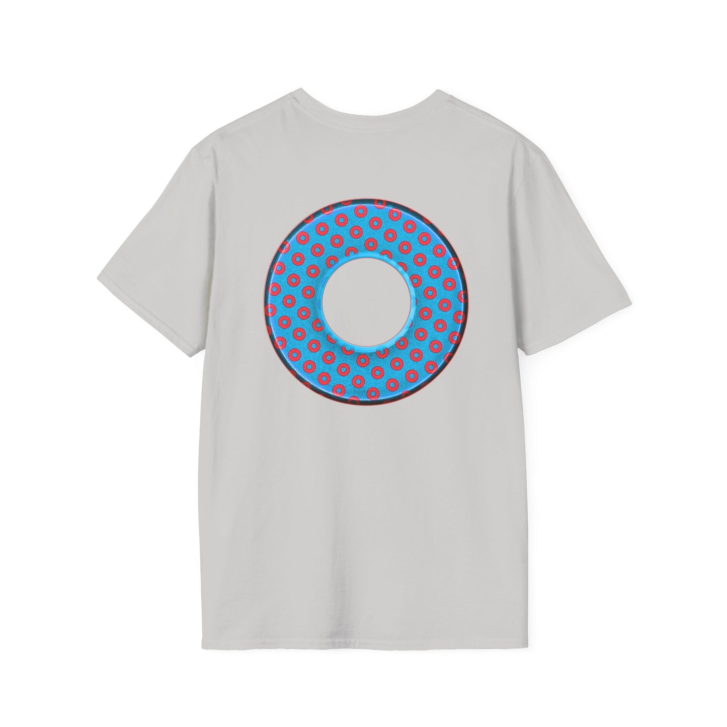 Plain Donuts/Unisex Soft-Style - "Plain Electric Paradoxical Donuts" - light blue/red donuts