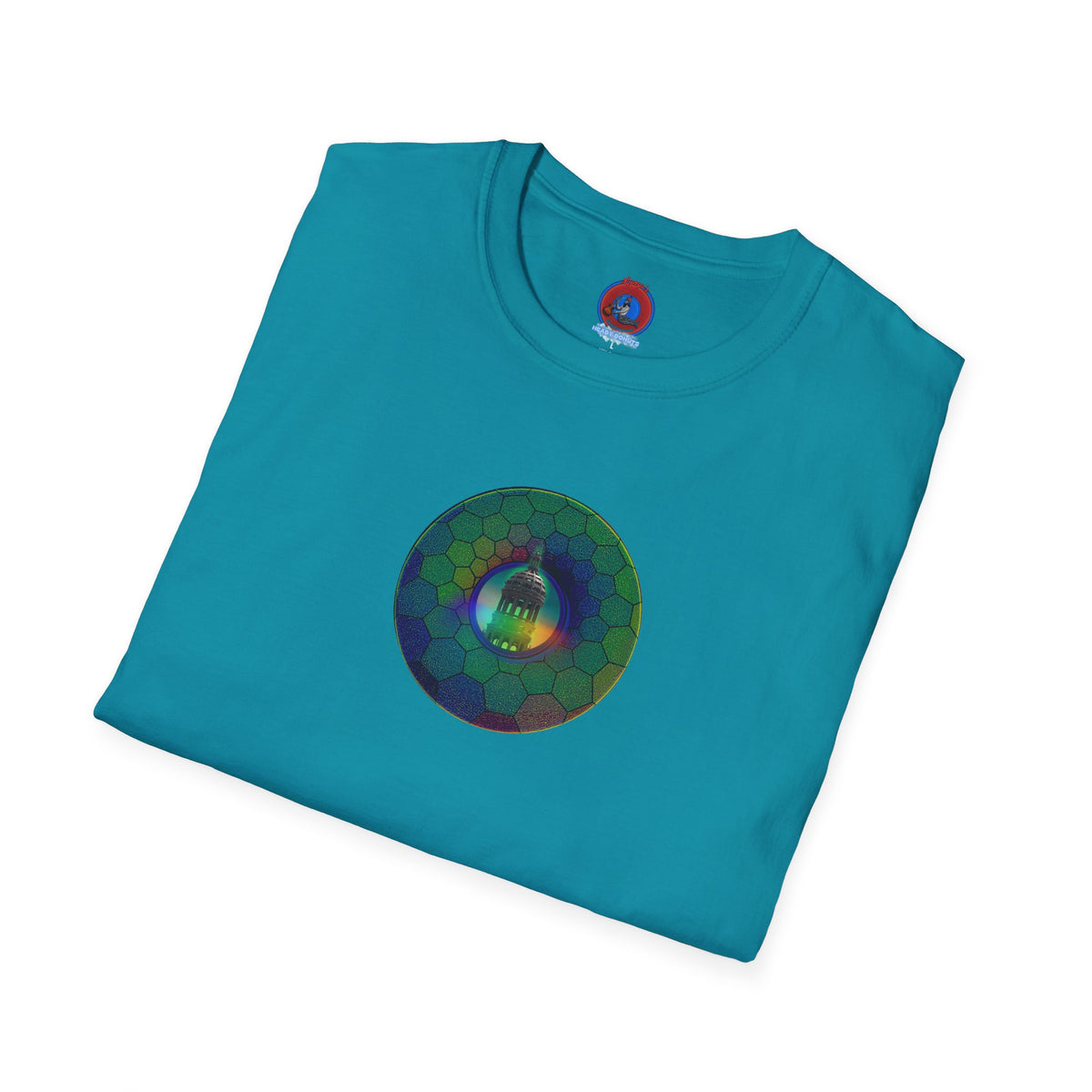 Classic Donut Tee - Unisex Soft-Style - "Save the Mondegreen City Hall Clock Tower" - hexadonut - series 1.0 -variant 1 - green donut