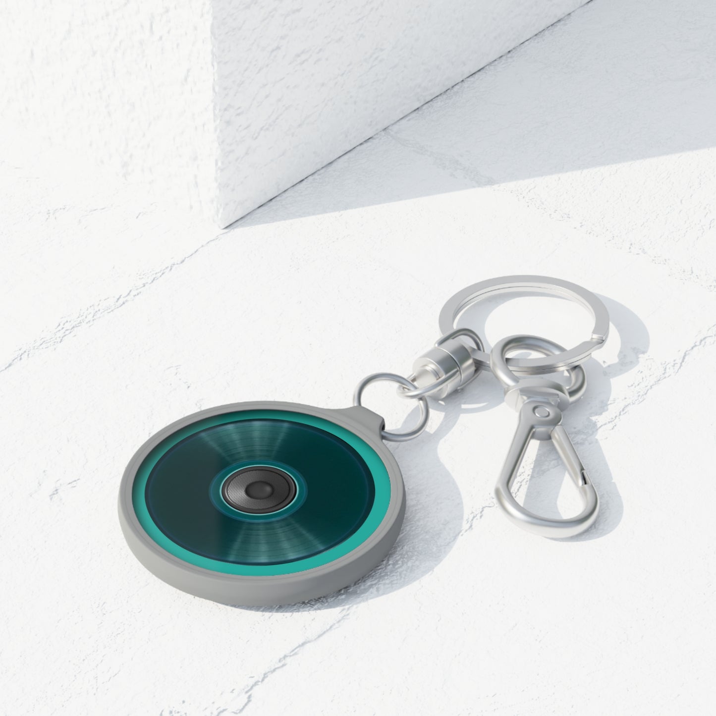 Lumpy Donut Keychain - "Speaker Donut" - series 1.0 - dark teal