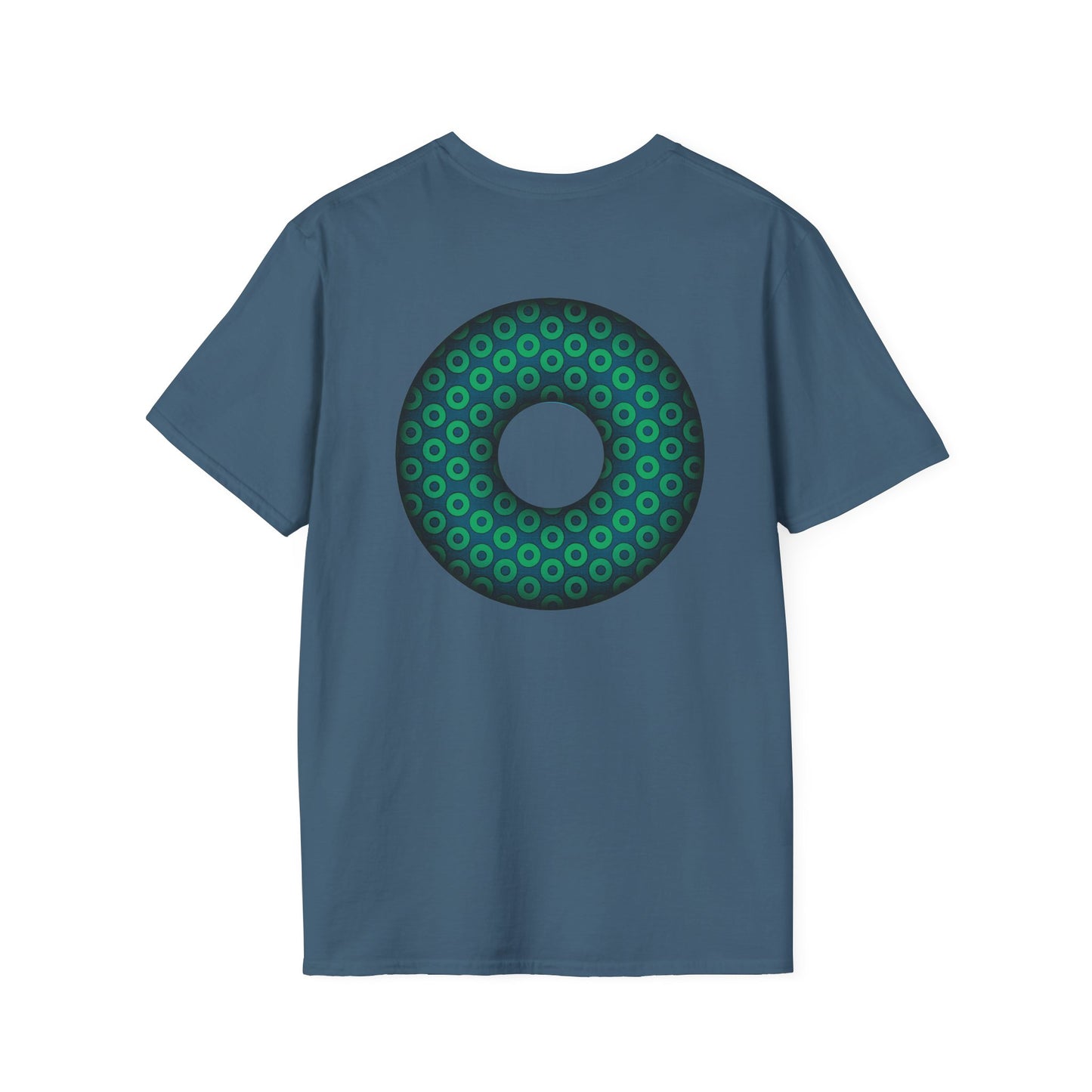 Plain Donuts/Unisex Soft-Style - "Plain Paradoxical Grided Donuts" - light green/midnight teal donuts