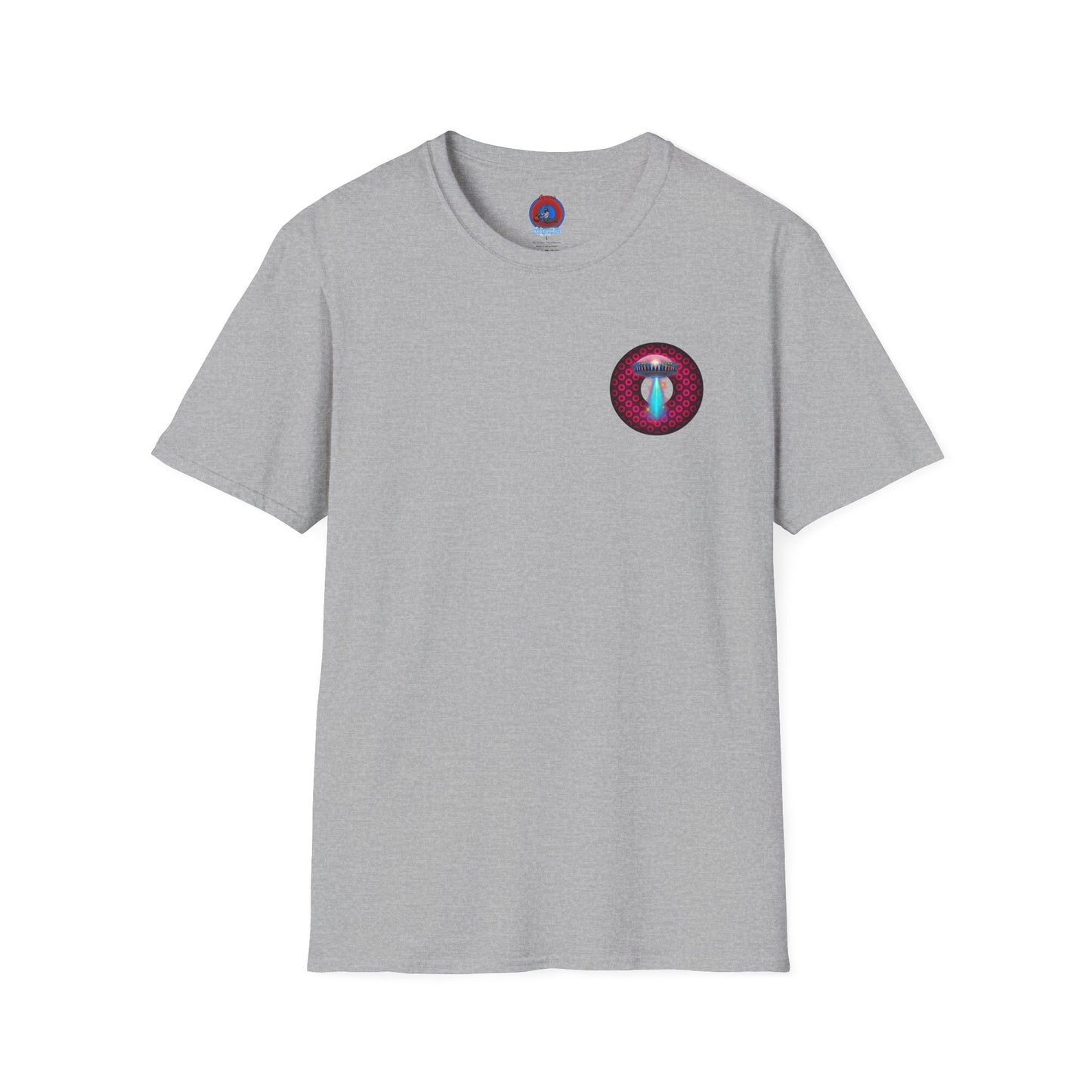 Classic Donut Tee - Unisex Soft-Style - "Donuts now Served on the Mothership" - series 1.0  - variant 2  - red/red paradoxical donut
