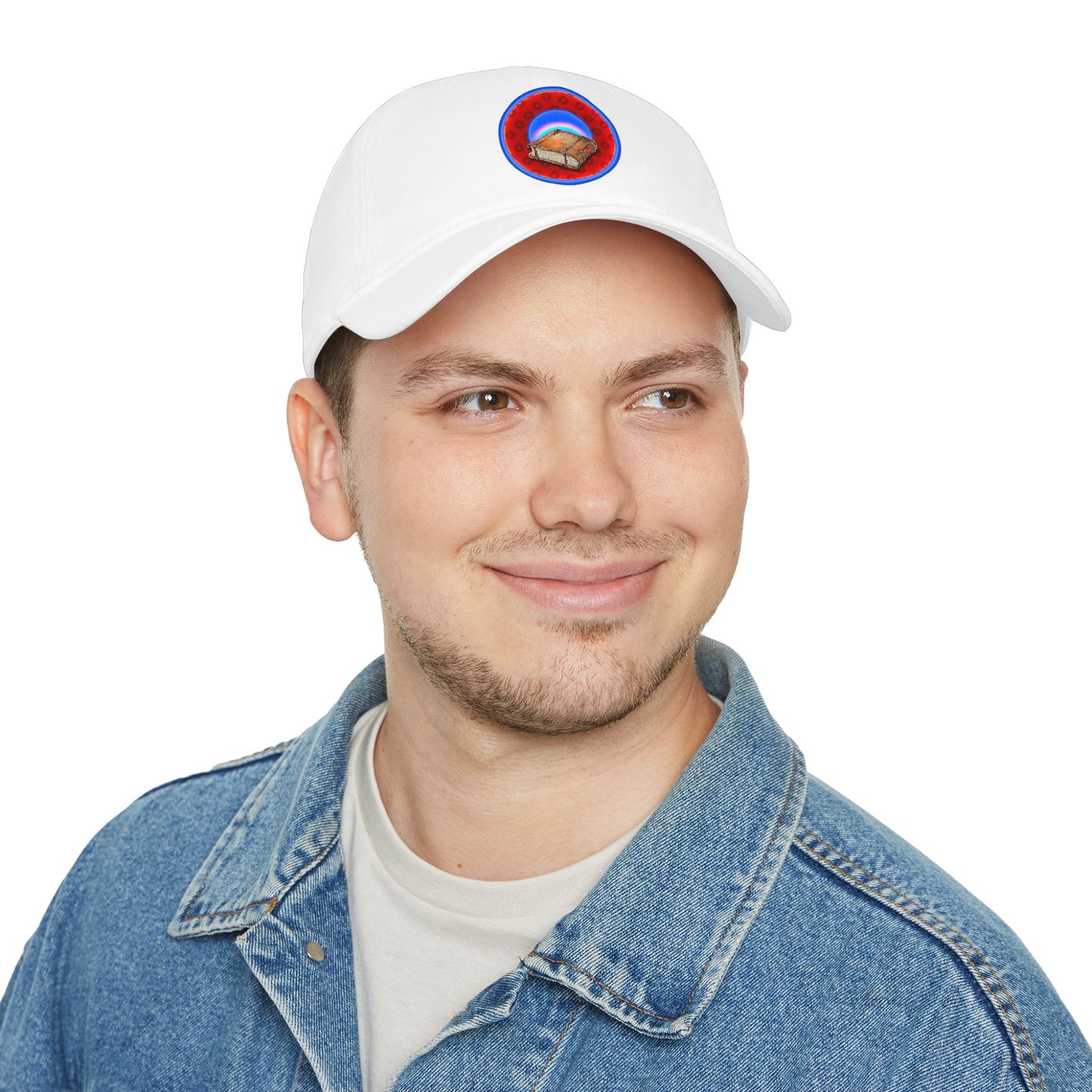 Lumpy Donut Baseball Cap - "Read the F'ing Donut Cap" - paradoxical red/blue wide mouth donut w/
