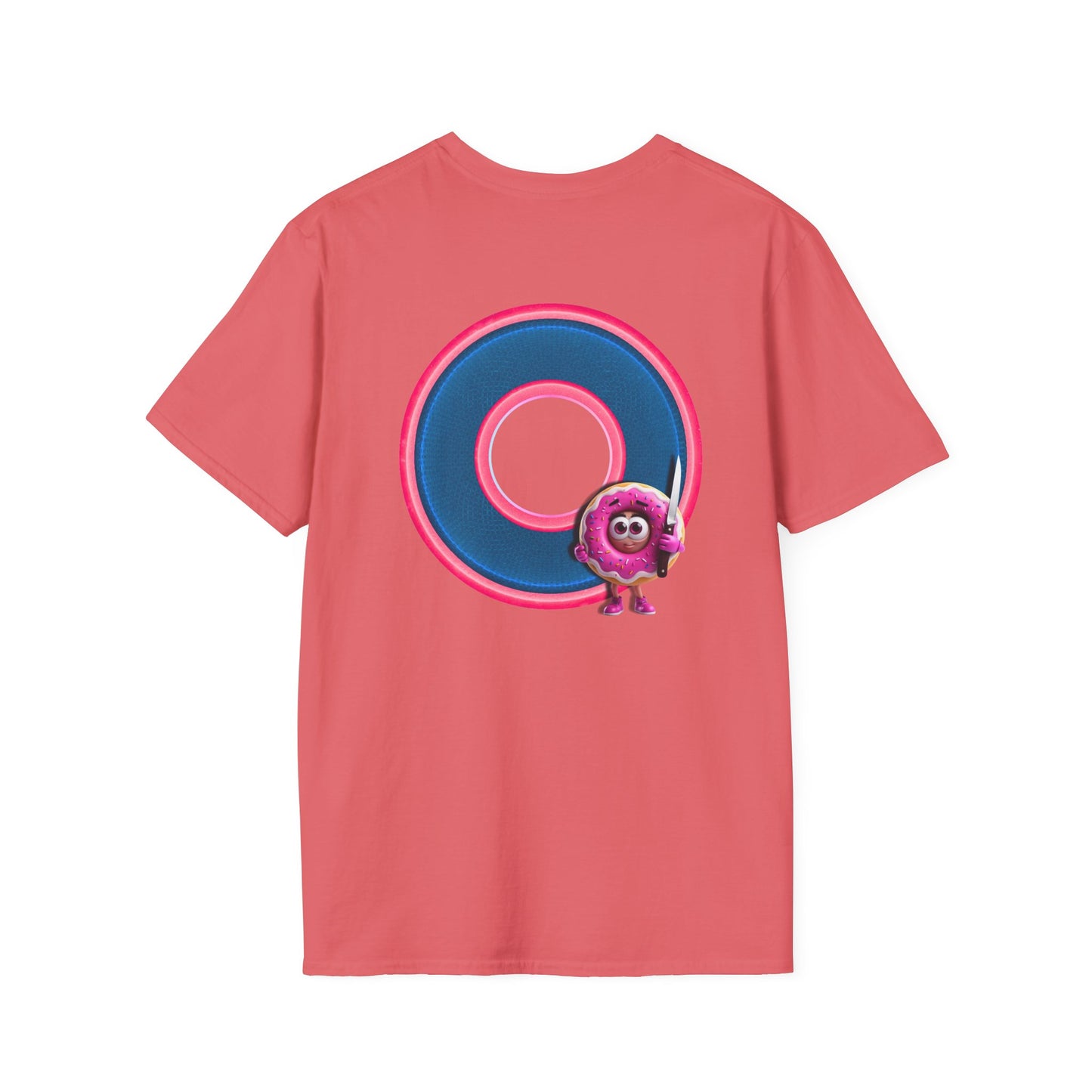 Classic Donut Tee - Unisex Soft-Style - "My Friend the Donut " - series 1.0  - variant 2 - blue/pink donut