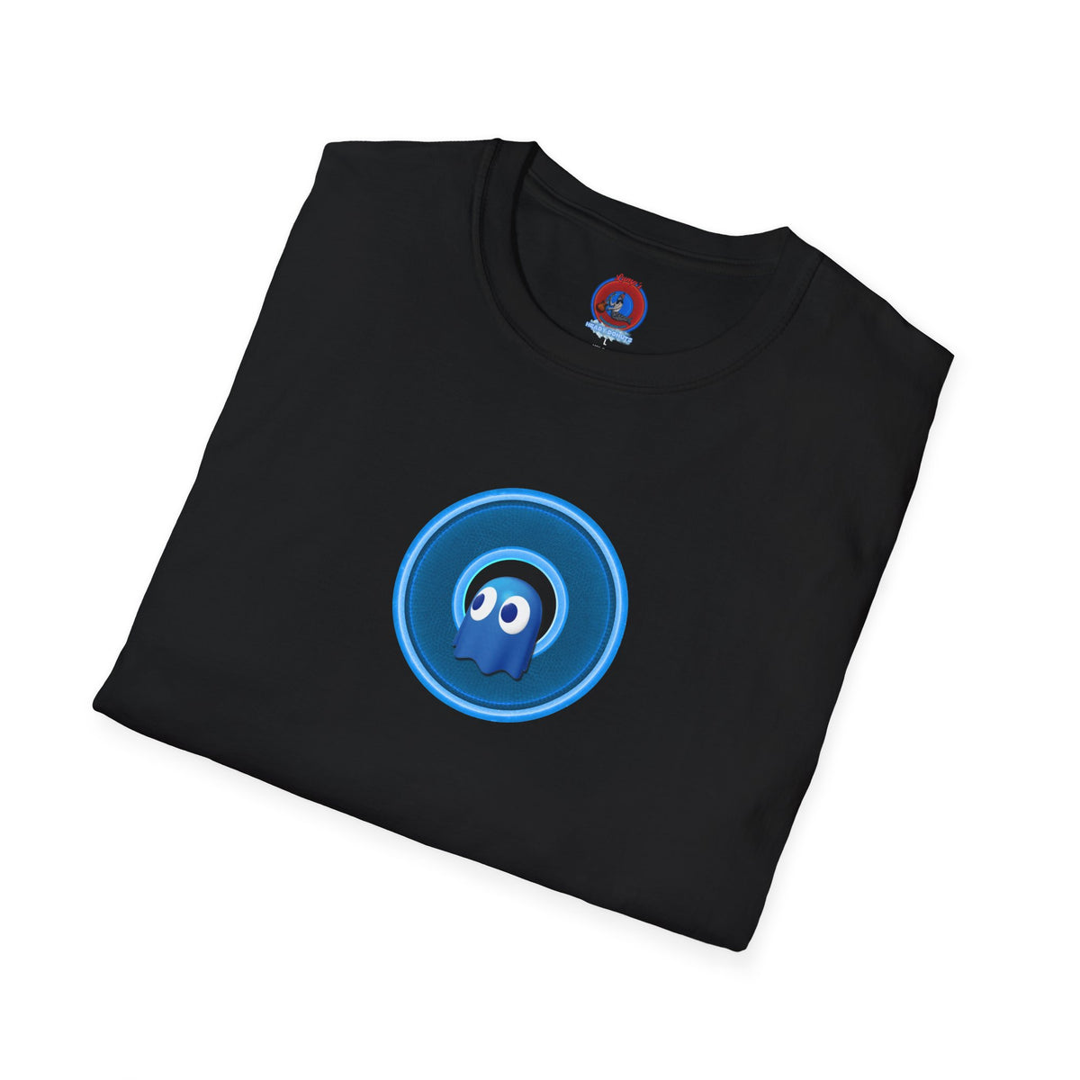 Classic Donut Tee - Unisex Soft-Style - "The Story of the Donut - a Ghostly Good Time" - variant 2 - blue/light blue rustic donut