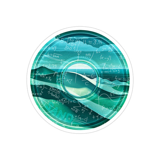 Donut Bumper/Outdoor Sticker - "The Equating Donut" - teal picture donut - [Die-Cut] 6"x 6"