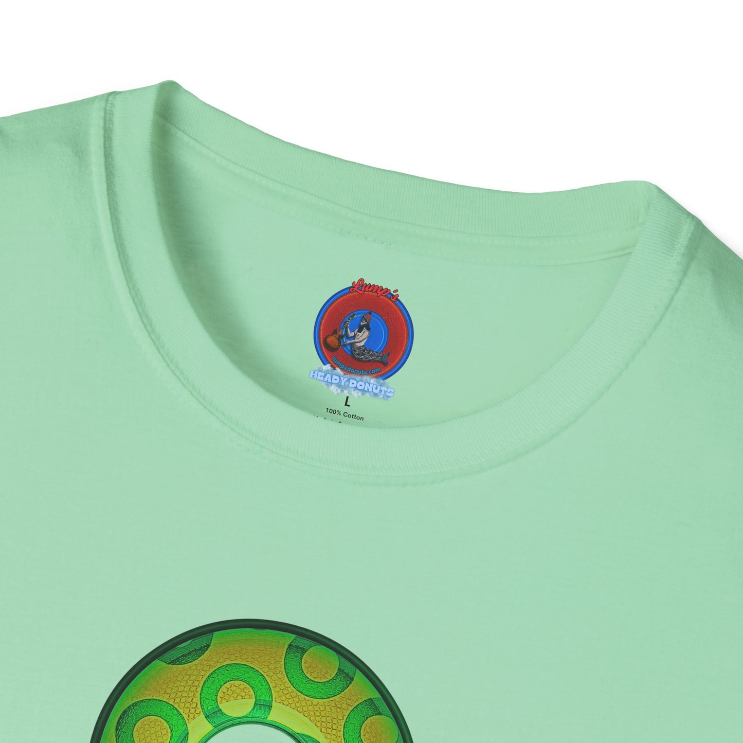 Plain Donuts/Unisex Soft-Style - "Plain Rustic Paradoxical Donuts" - gold/light green donuts