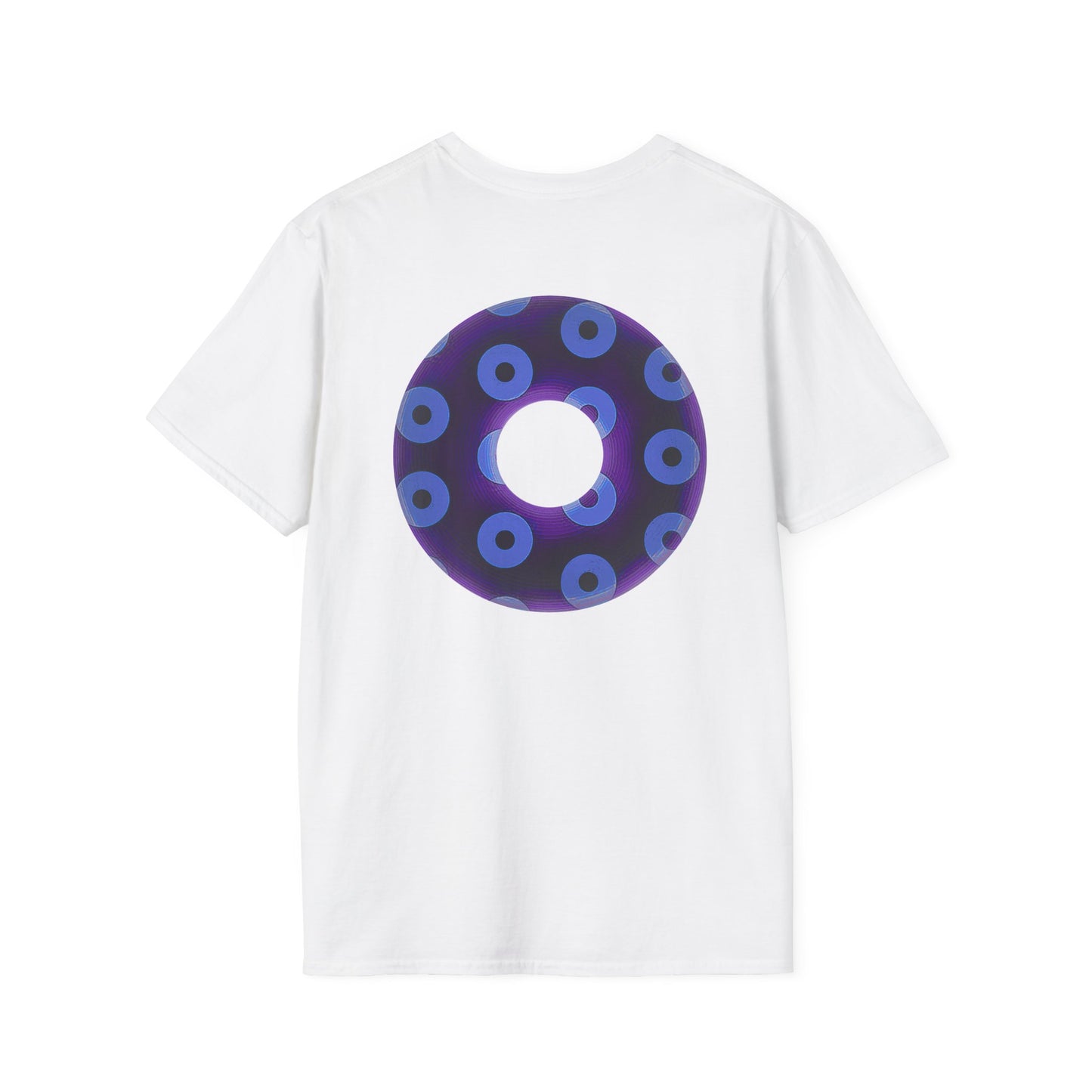 Plain Donuts/Unisex Soft-Style - "Plain Blimpy Paradoxical Donuts" - dark purple/Carolina blue donuts